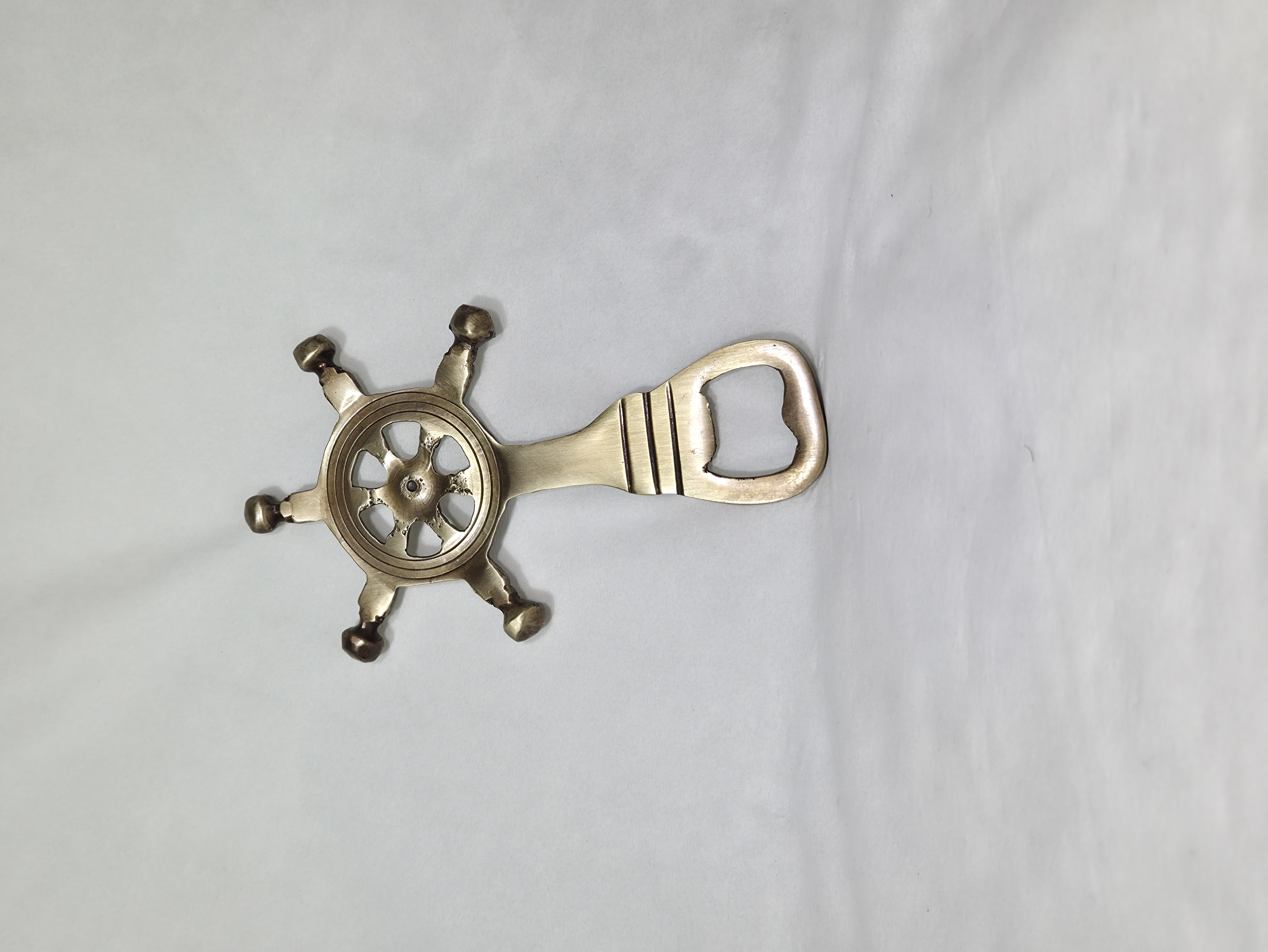 Antique Brass Ship’s Wheel Bottle Opener
