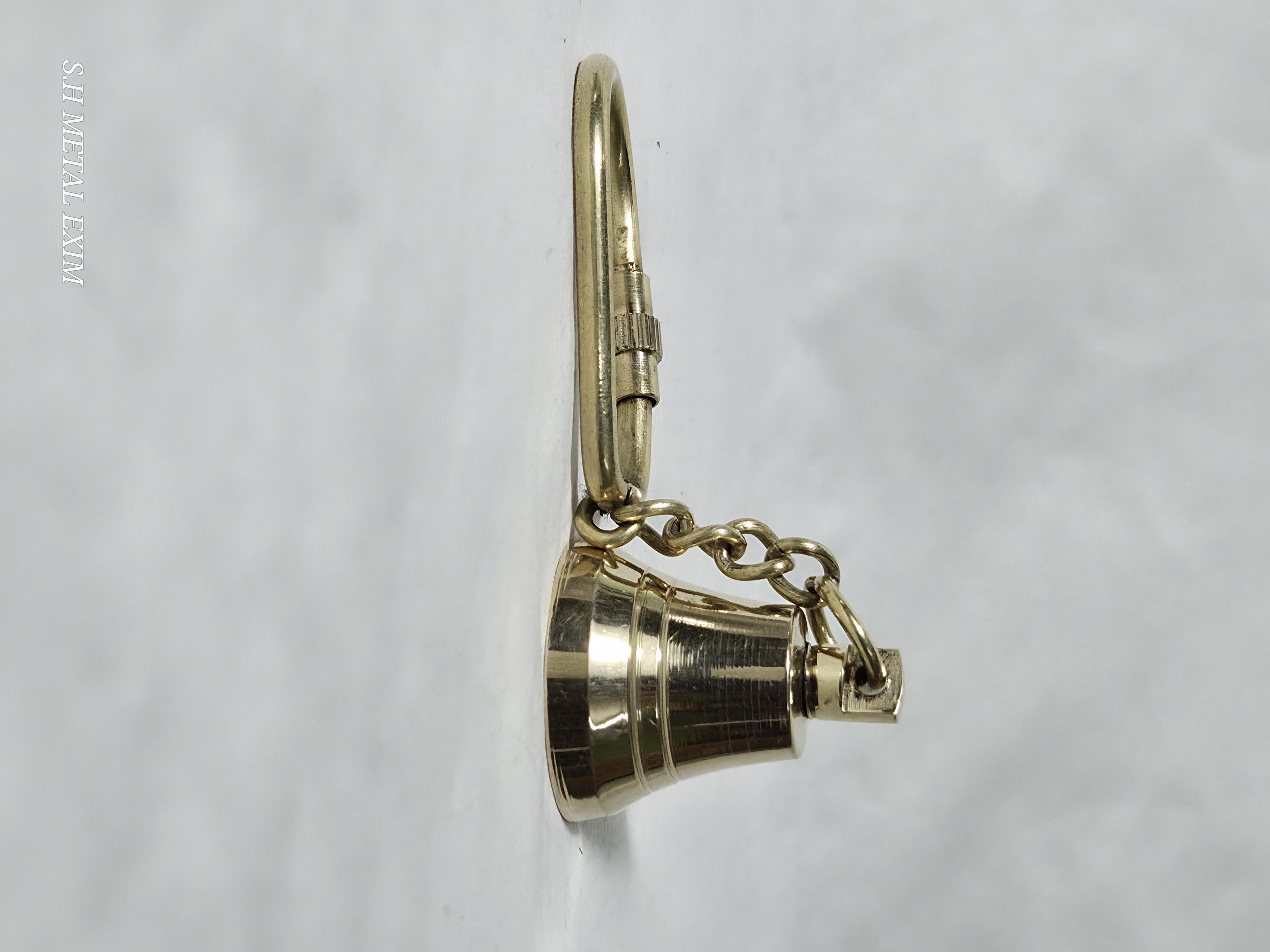 Vintage Brass Bell Keychain with Classic Nautical Charm