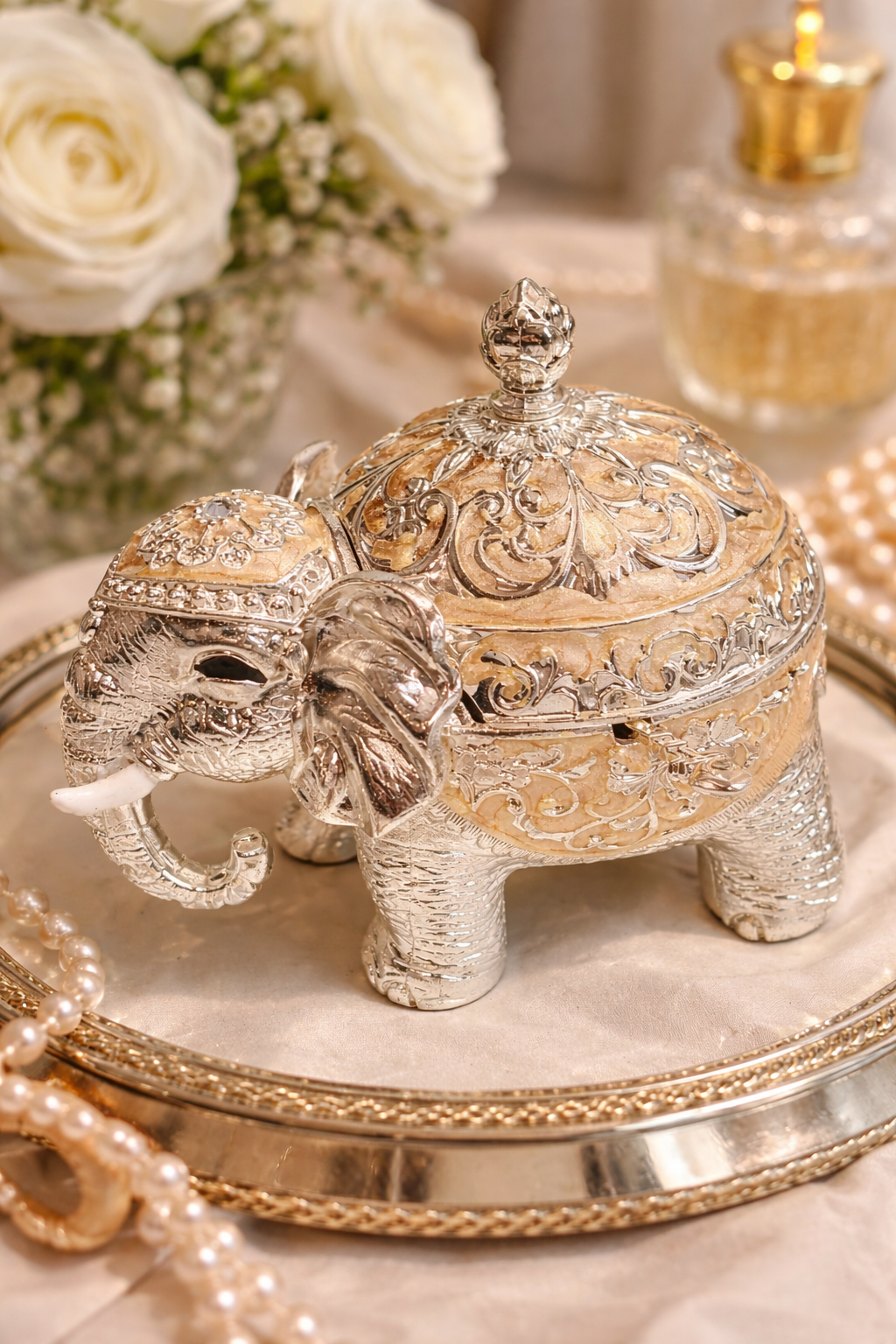 Royal Elegance Elephant Trinket Box