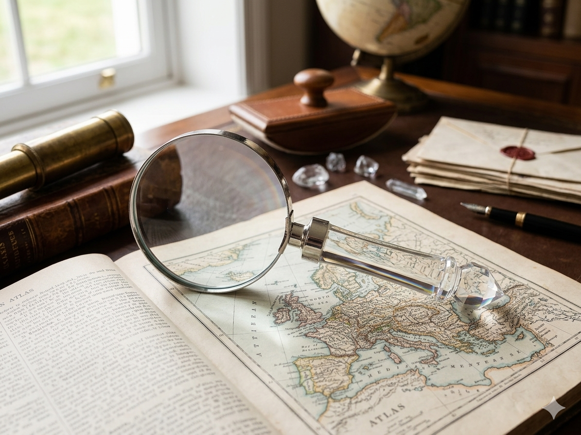 crystal ( transparent ) magnifying glass: A journey through the time 