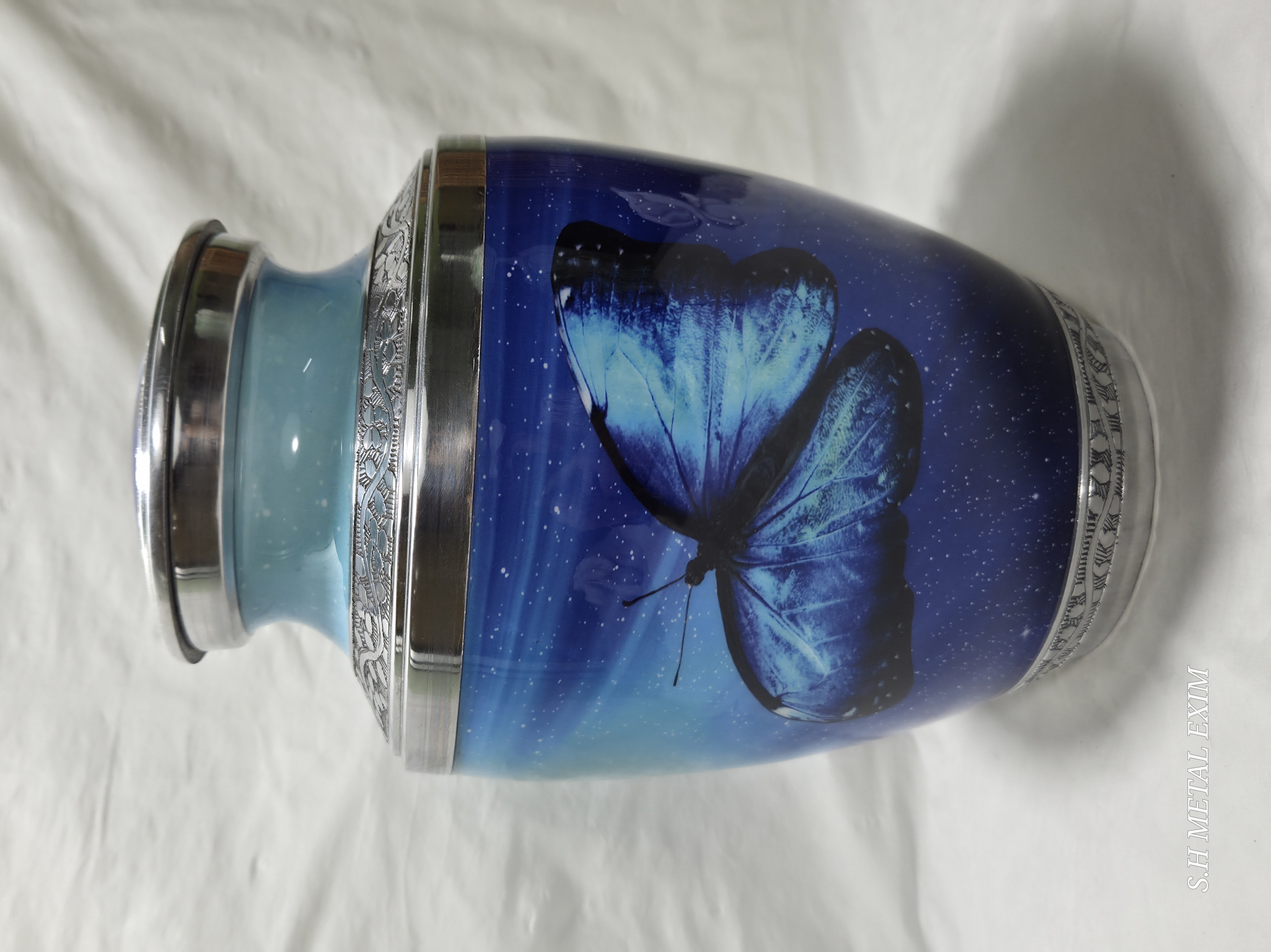 Blue Celestial Wings butterfly Urn