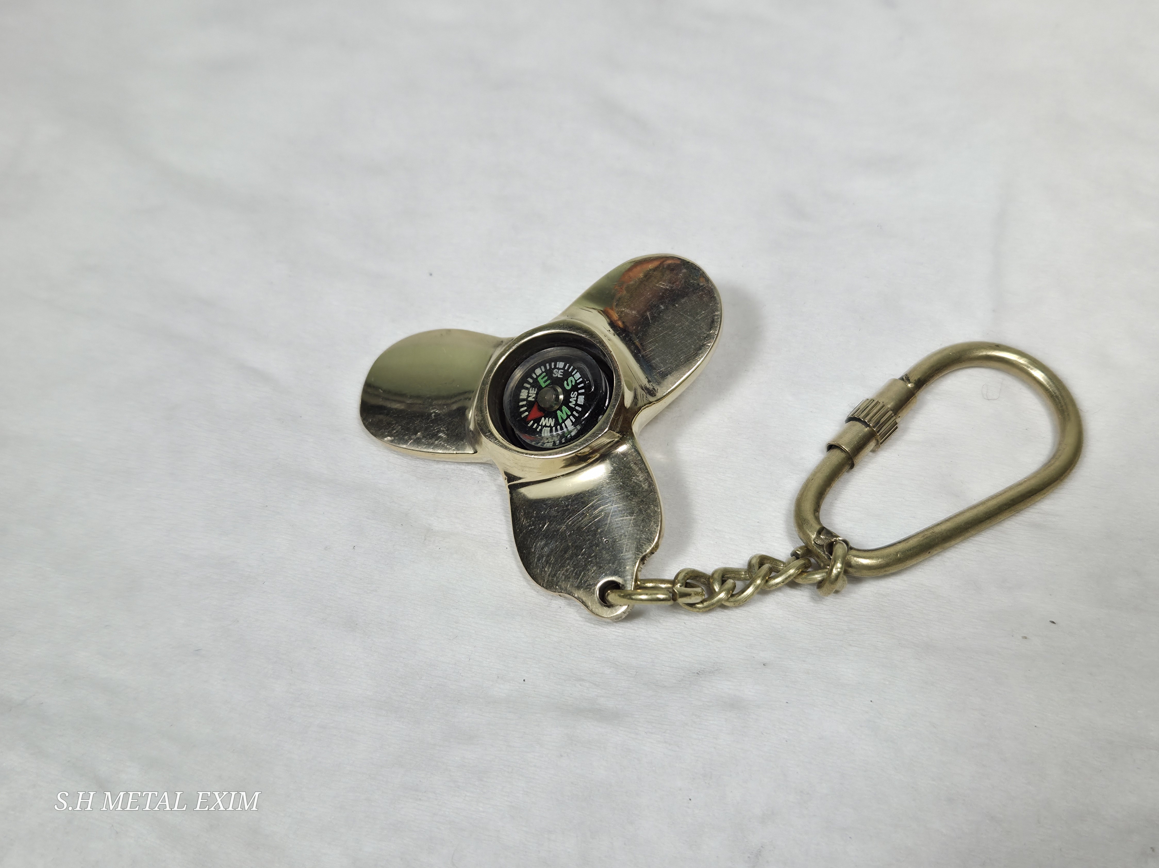 Nautical Propeller Compass Keychain