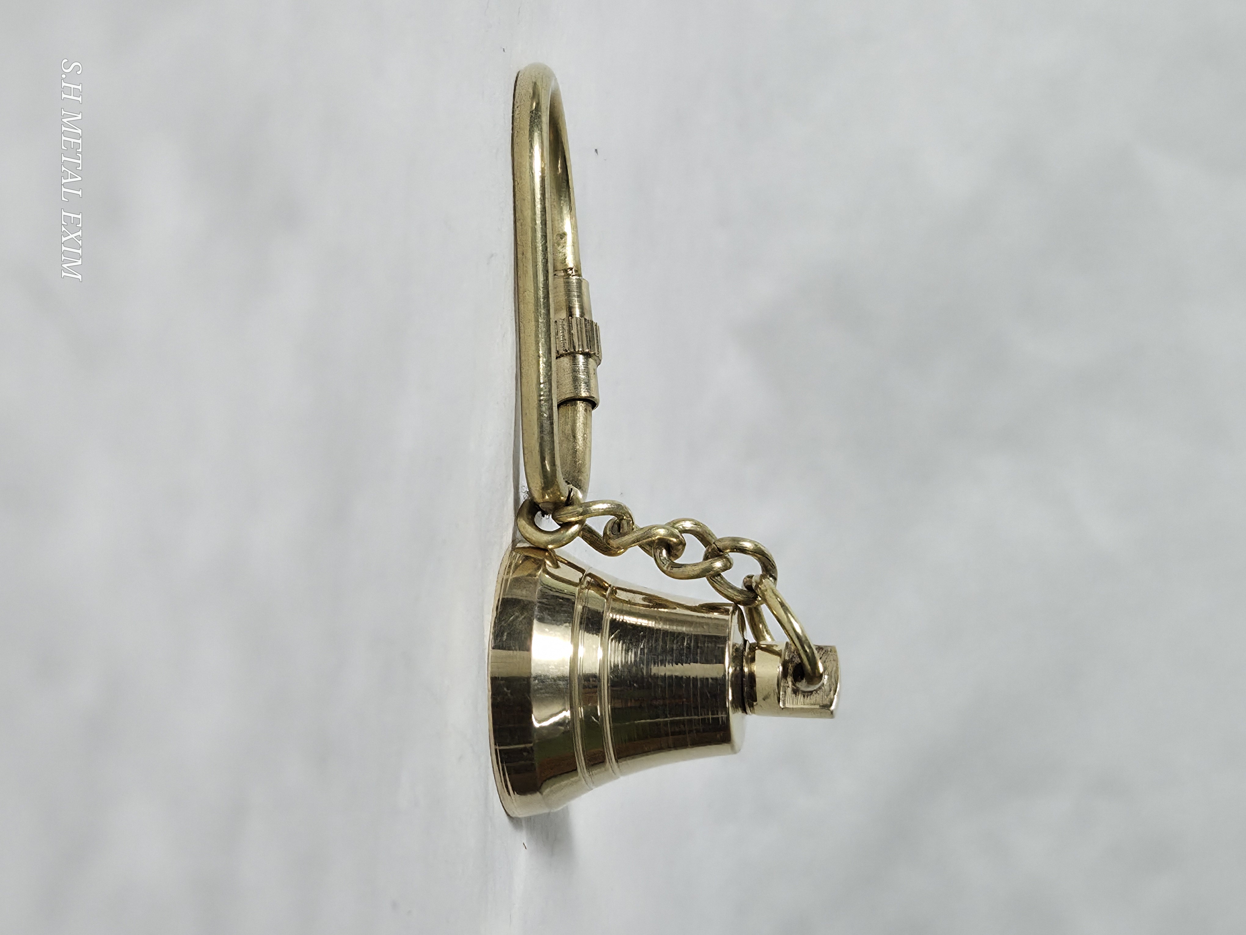 Vintage Brass Bell Keychain with Classic Nautical Charm