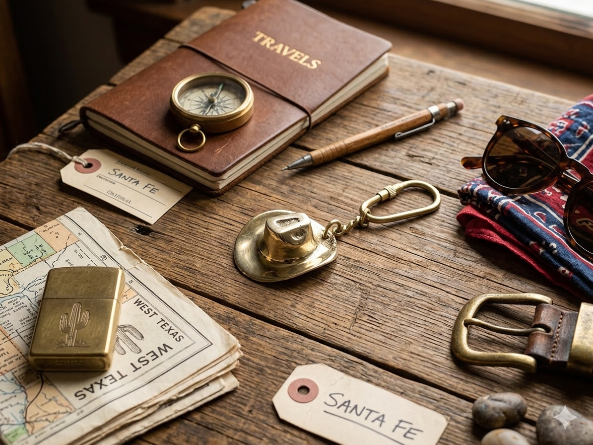 Handcrafted Brass Cowboy Hat Keychain