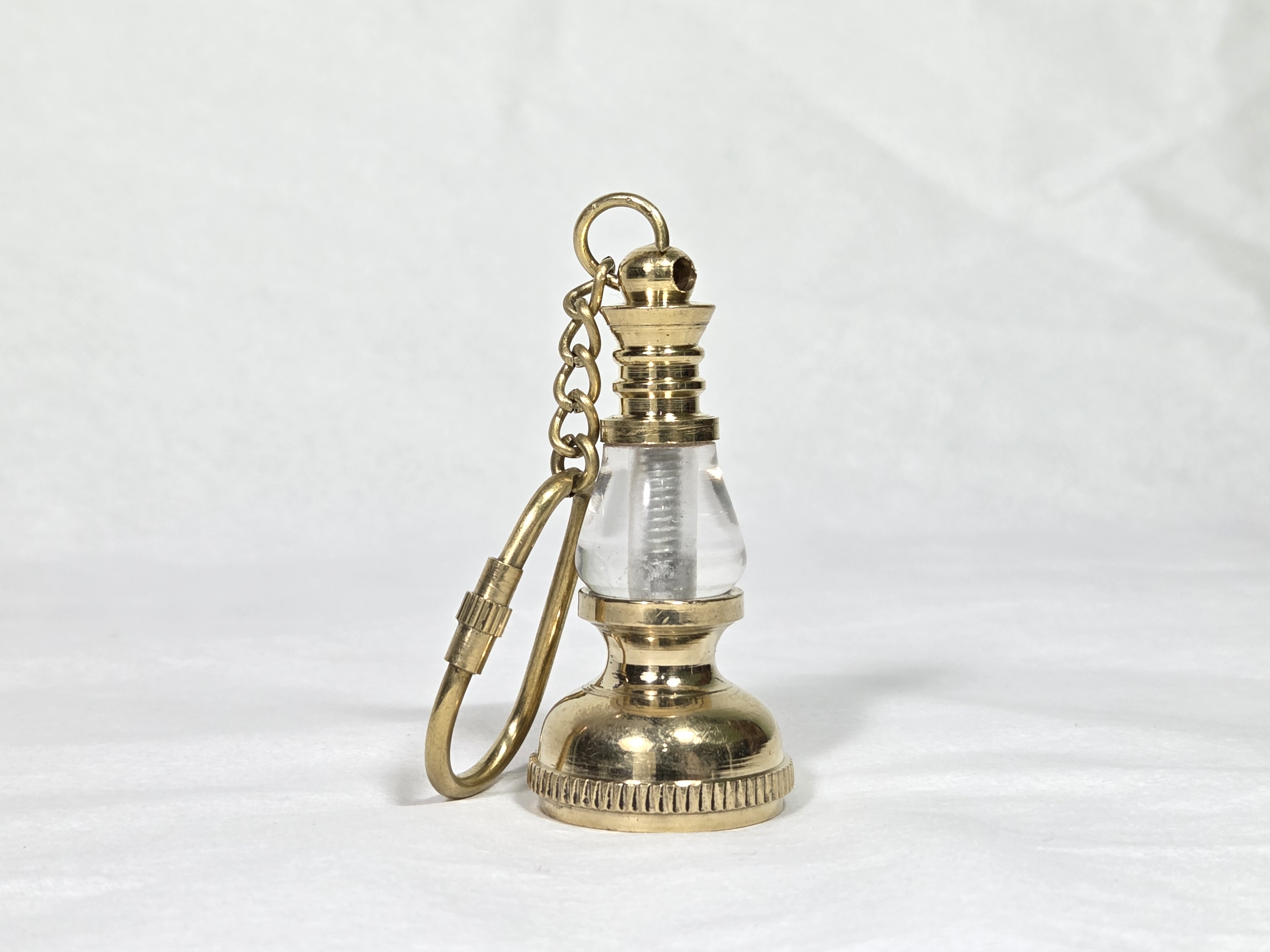Handcrafted Brass Lantern Keychain with compass