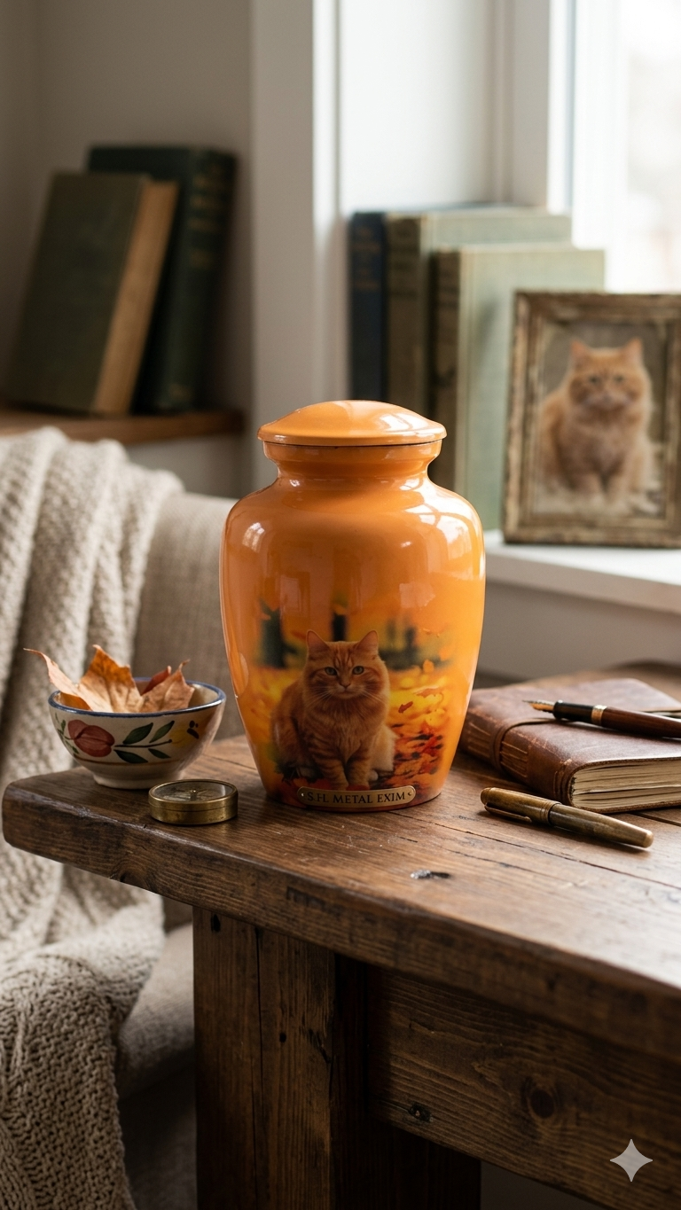 The Ginger Cat Orange Memorial Urn