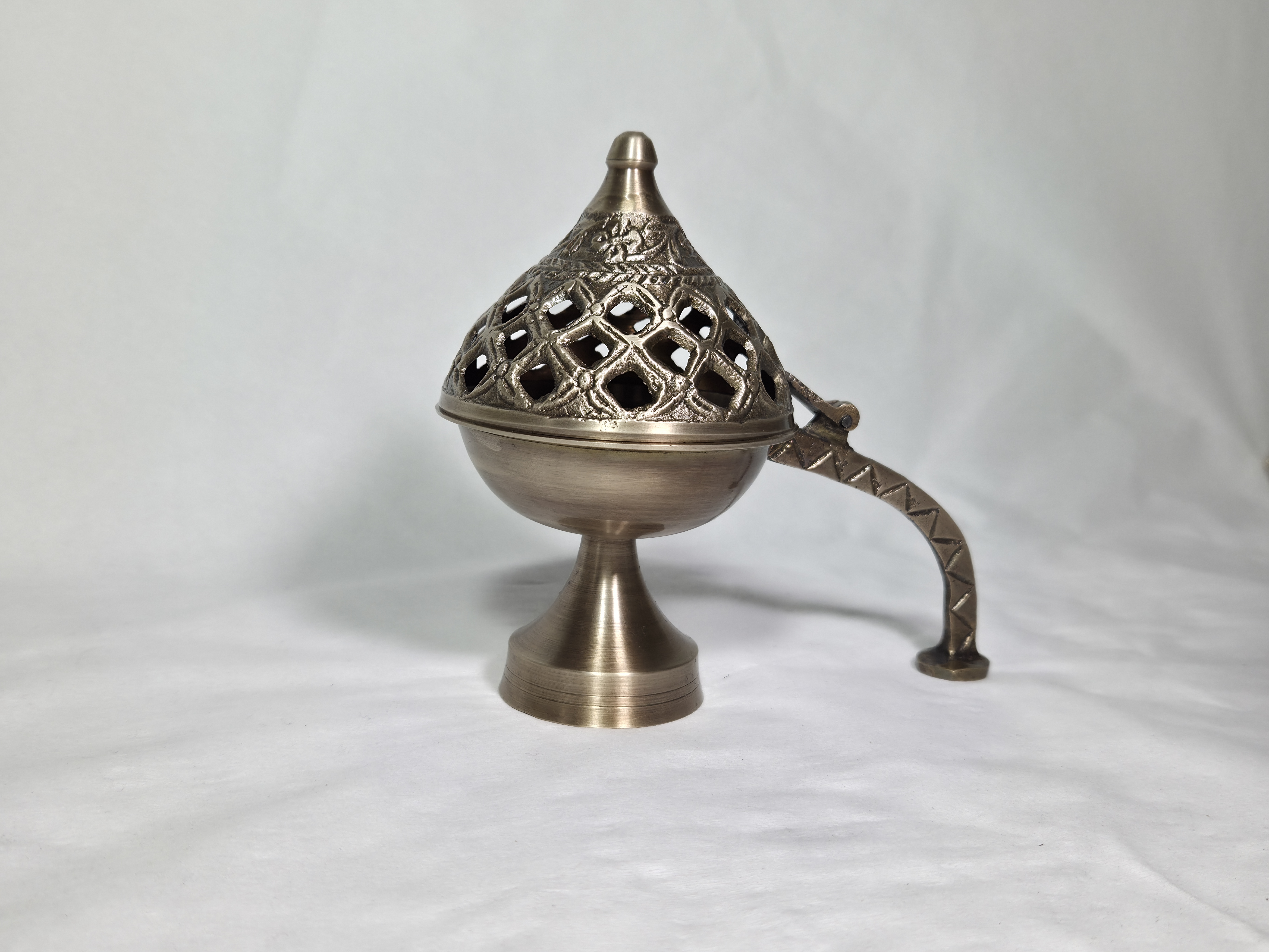 Handcrafted Brass Lattice Incense Burner – The Sanctuary Chalice