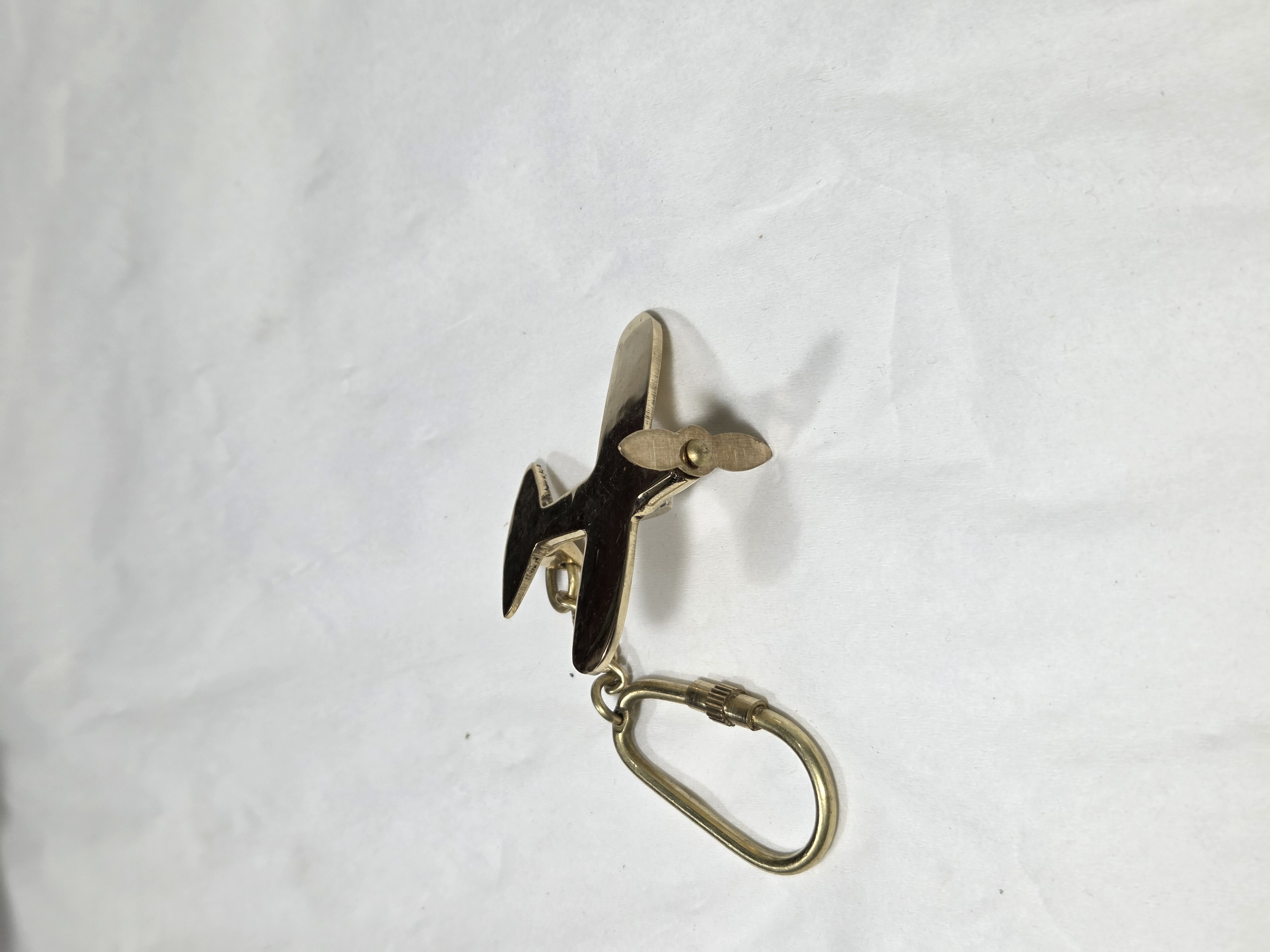 Vintage Airplane Keychain – Antique Brass Travel Adventure Charm