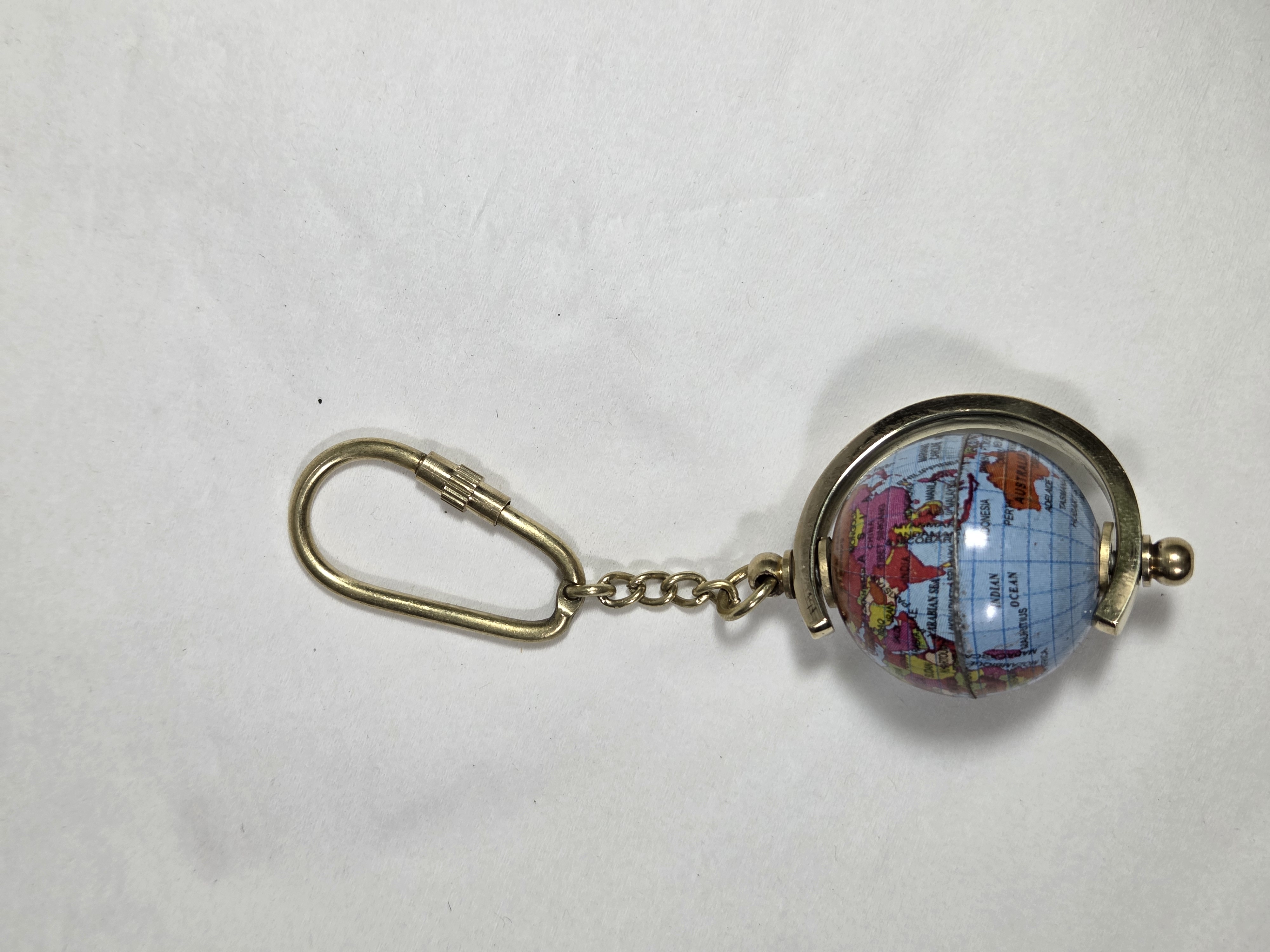 Spinning World Globe Keychain