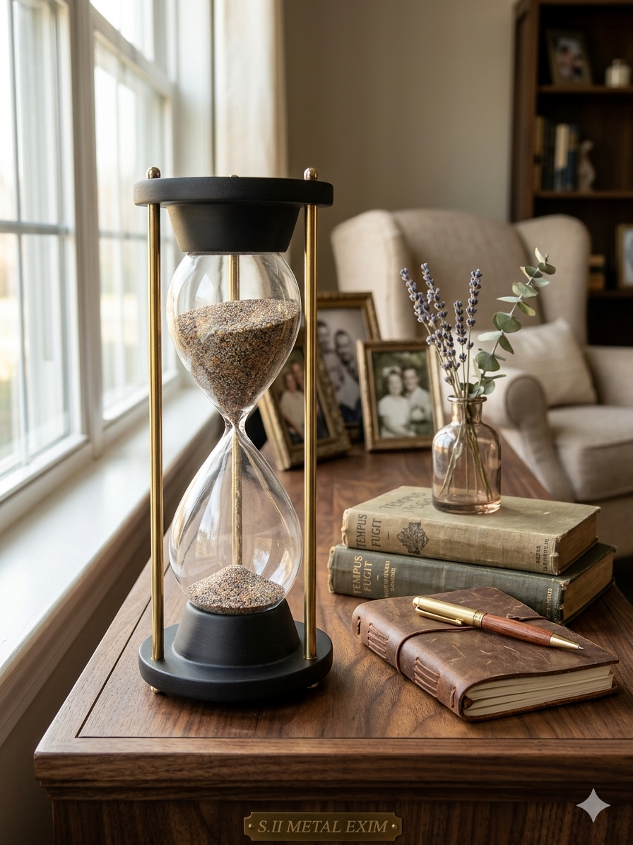 Matte Black Hourglass or Sand Timer