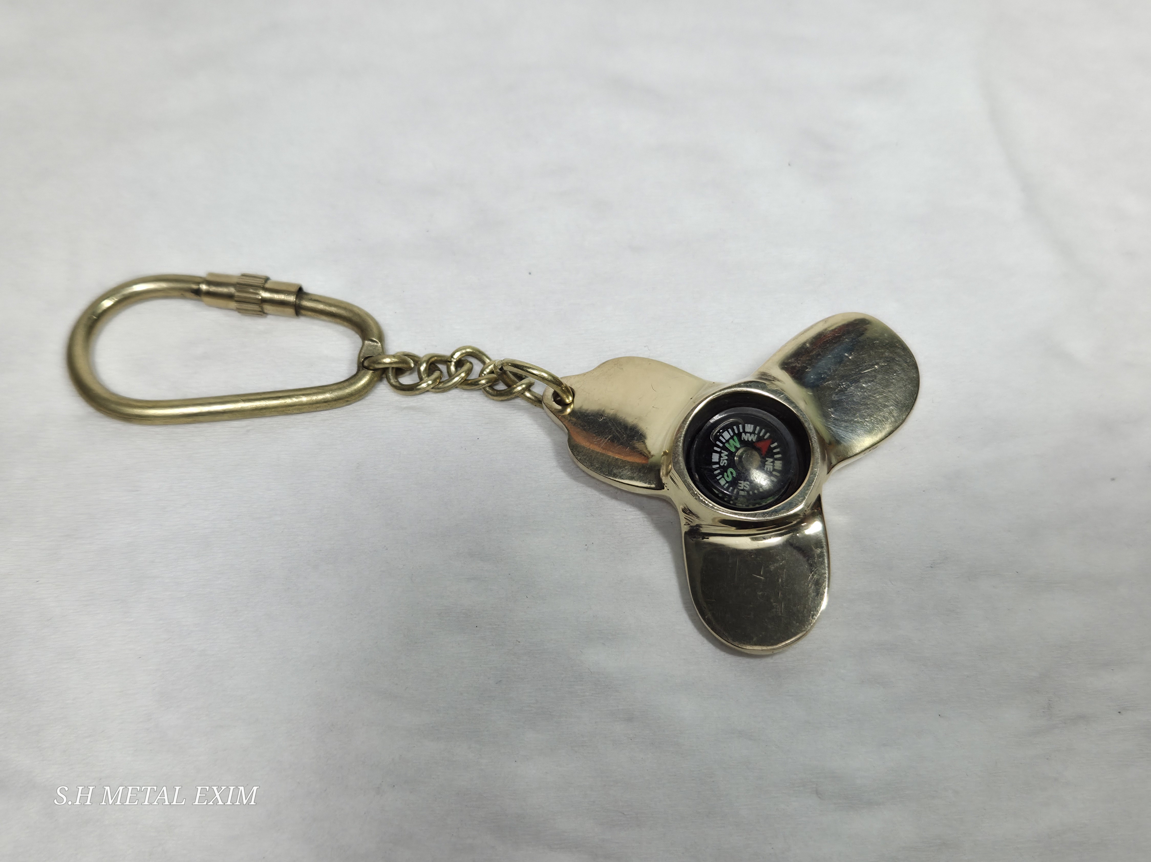 Nautical Propeller Compass Keychain