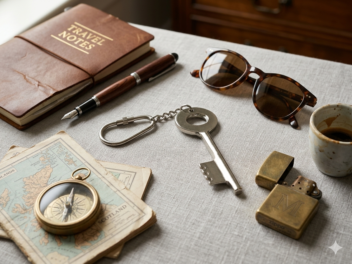 Vintage explorer's Key Keychain