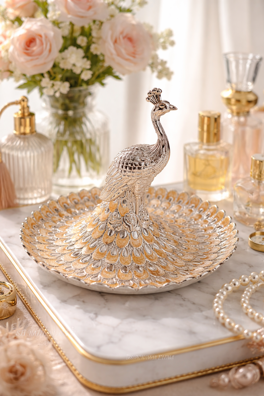 Royal Elegance Peacock Tray