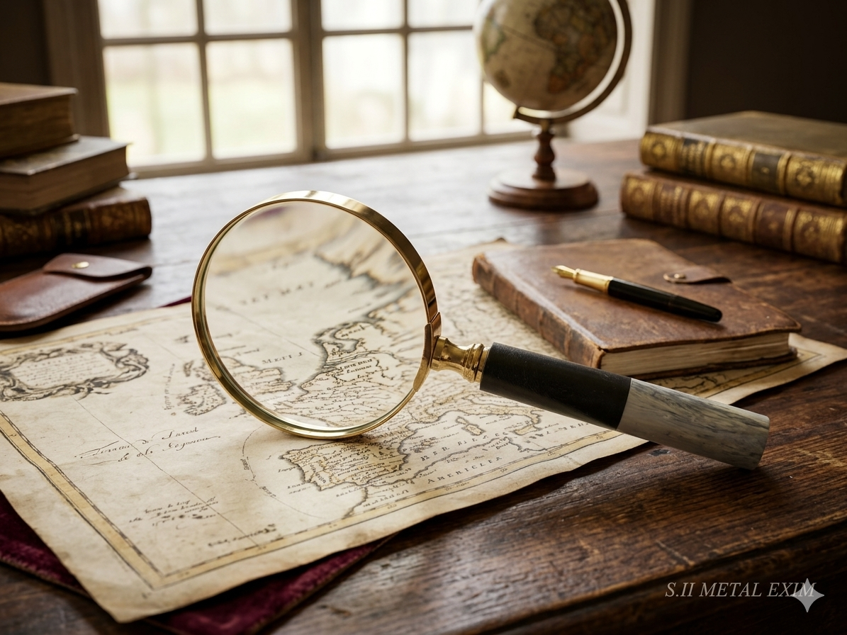 Modern Classic Gold & Marble-Finish Magnifying Glass