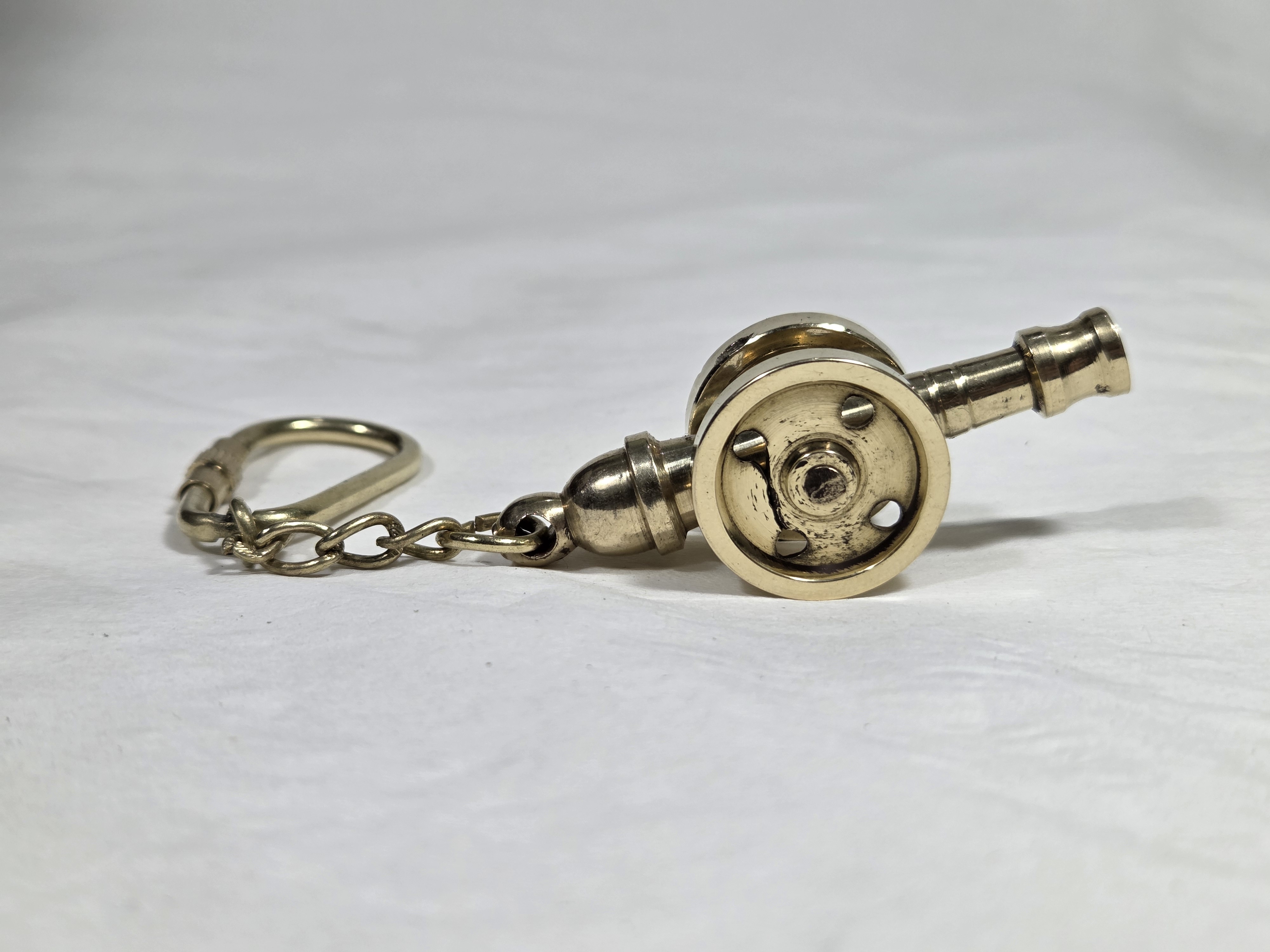 Antique Brass Cannon Field Gun Keychain
