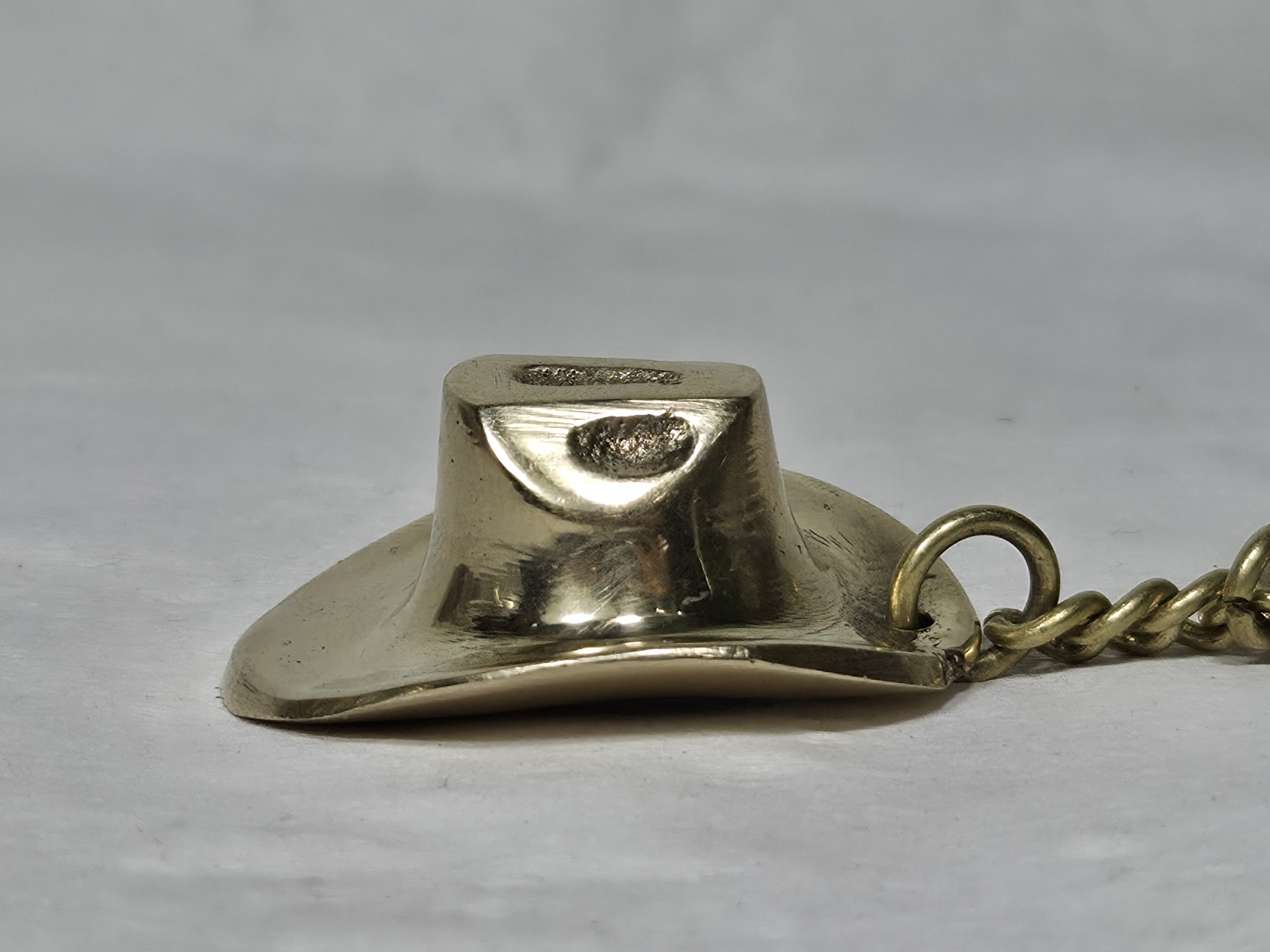 Handcrafted Brass Cowboy Hat Keychain