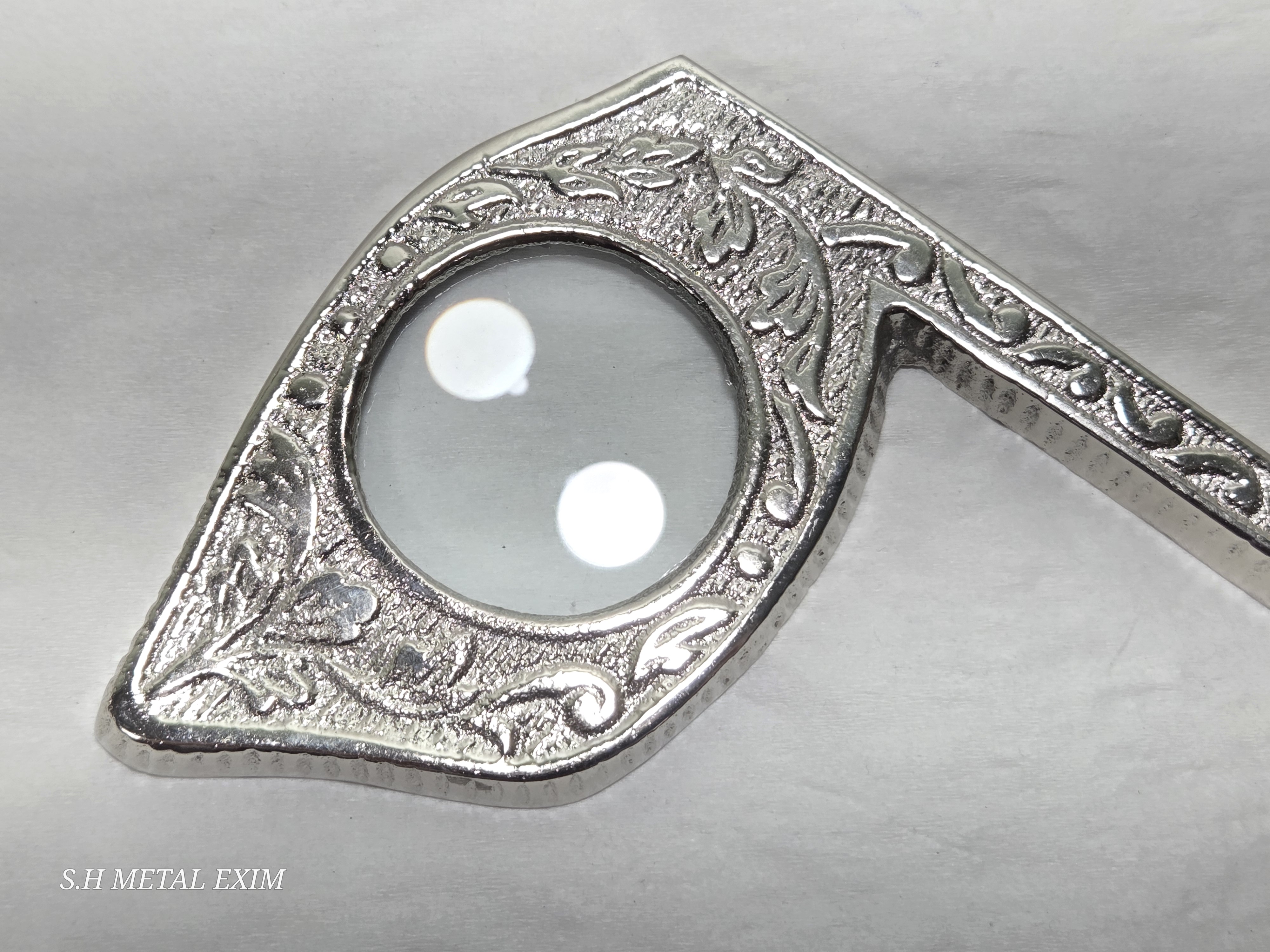 Ornate Silver Handheld Magnifying Glass