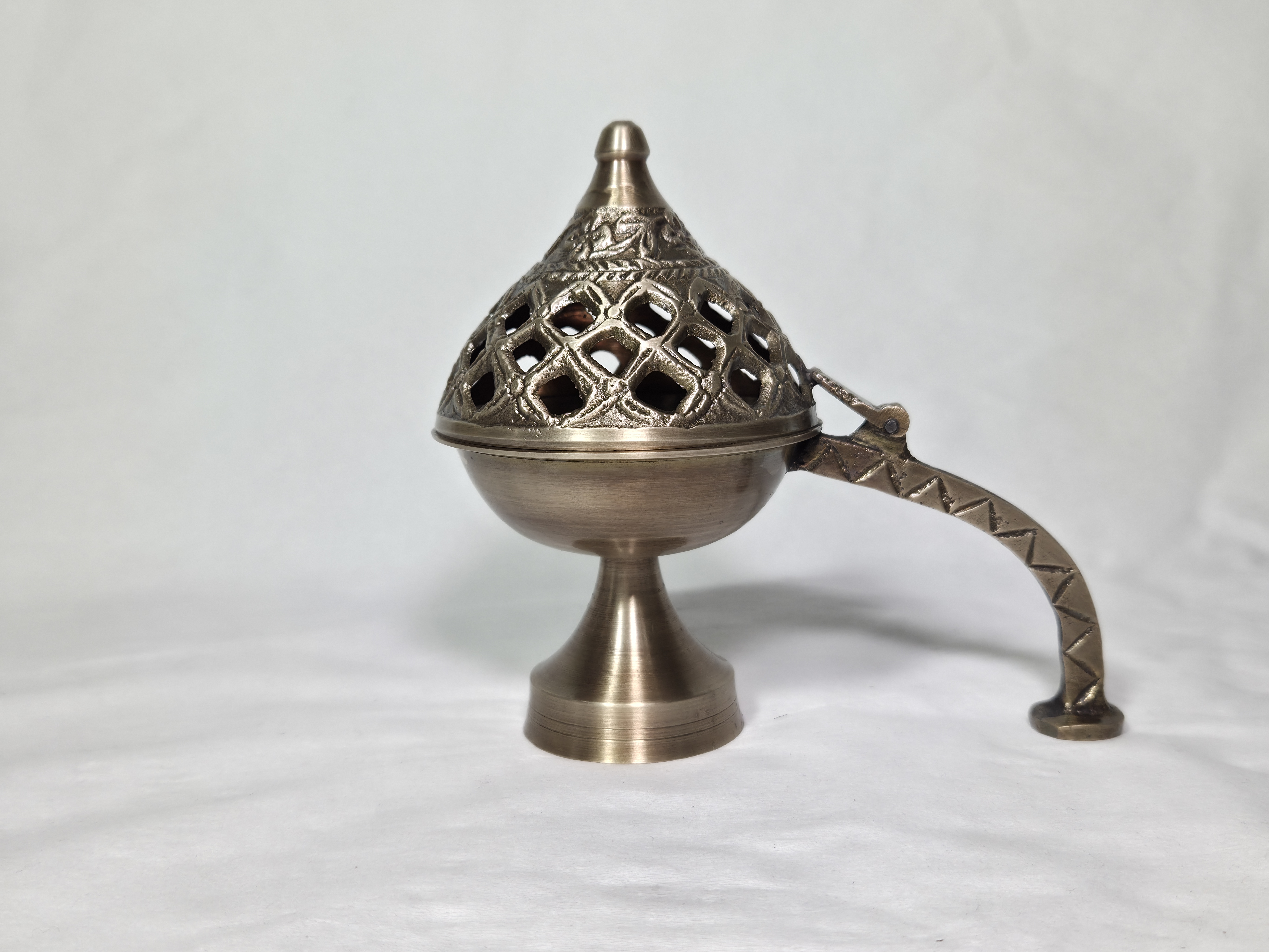 Handcrafted Brass Lattice Incense Burner – The Sanctuary Chalice