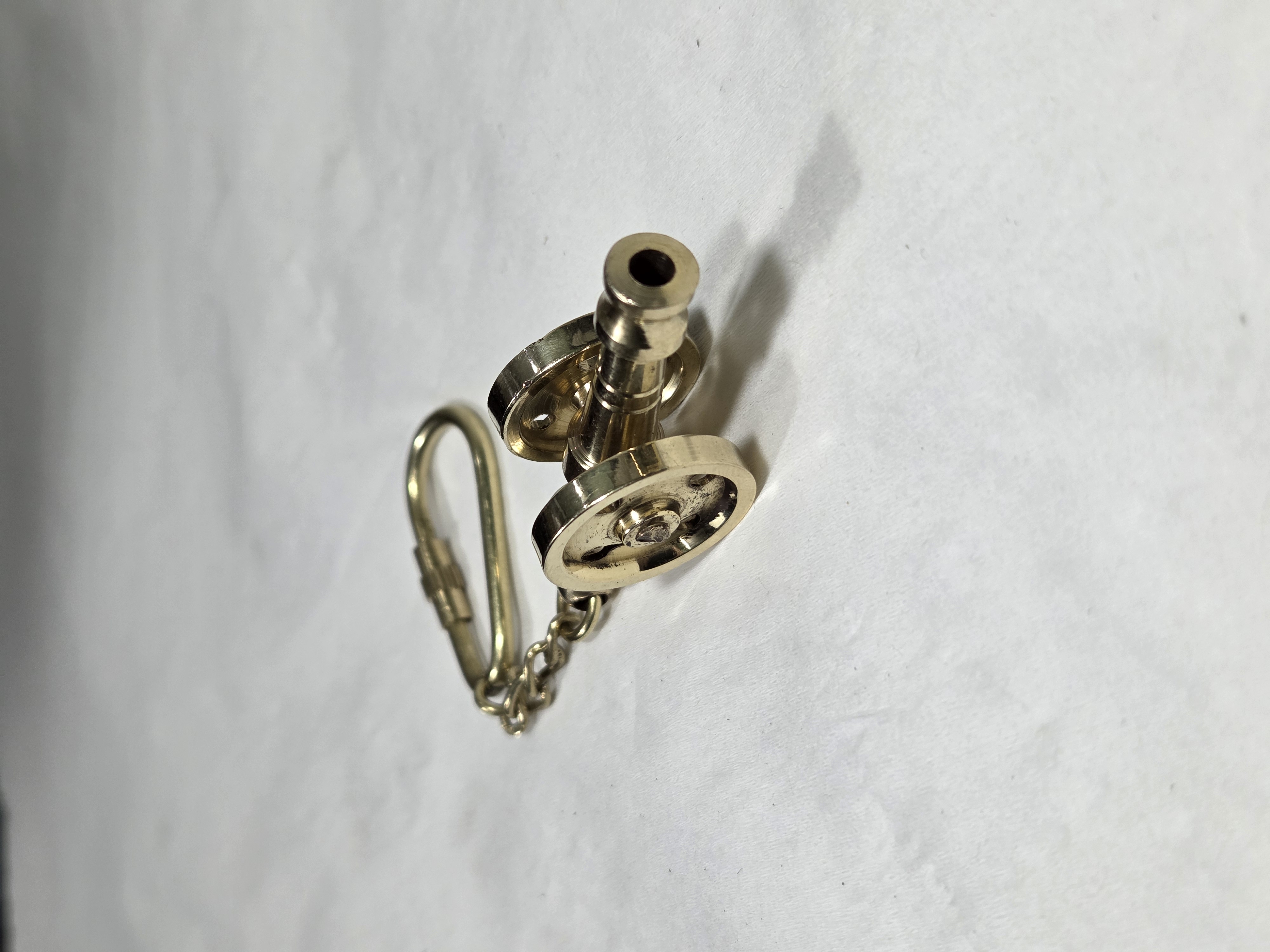 Antique Brass Cannon Field Gun Keychain