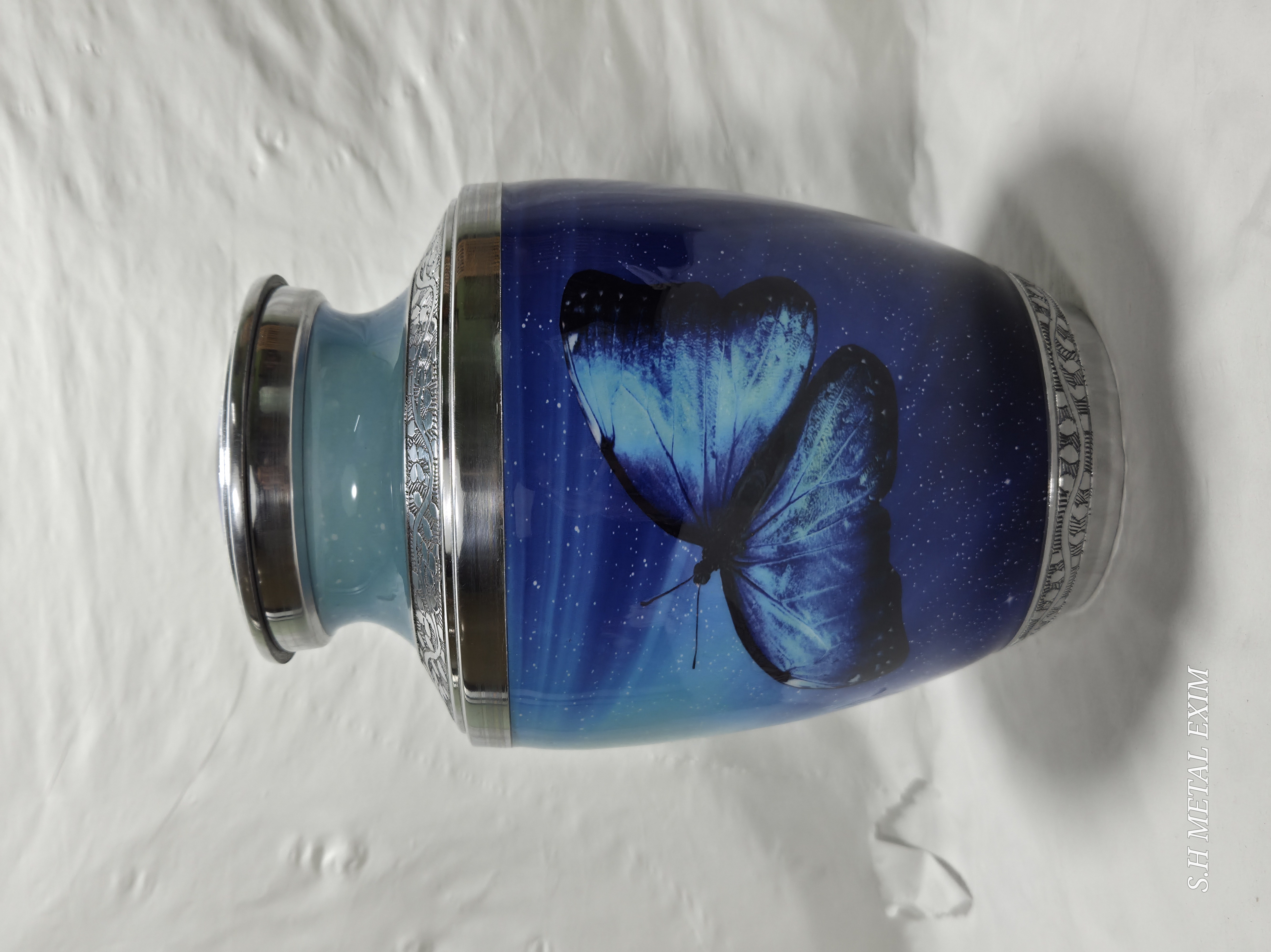 Blue Celestial Wings butterfly Urn