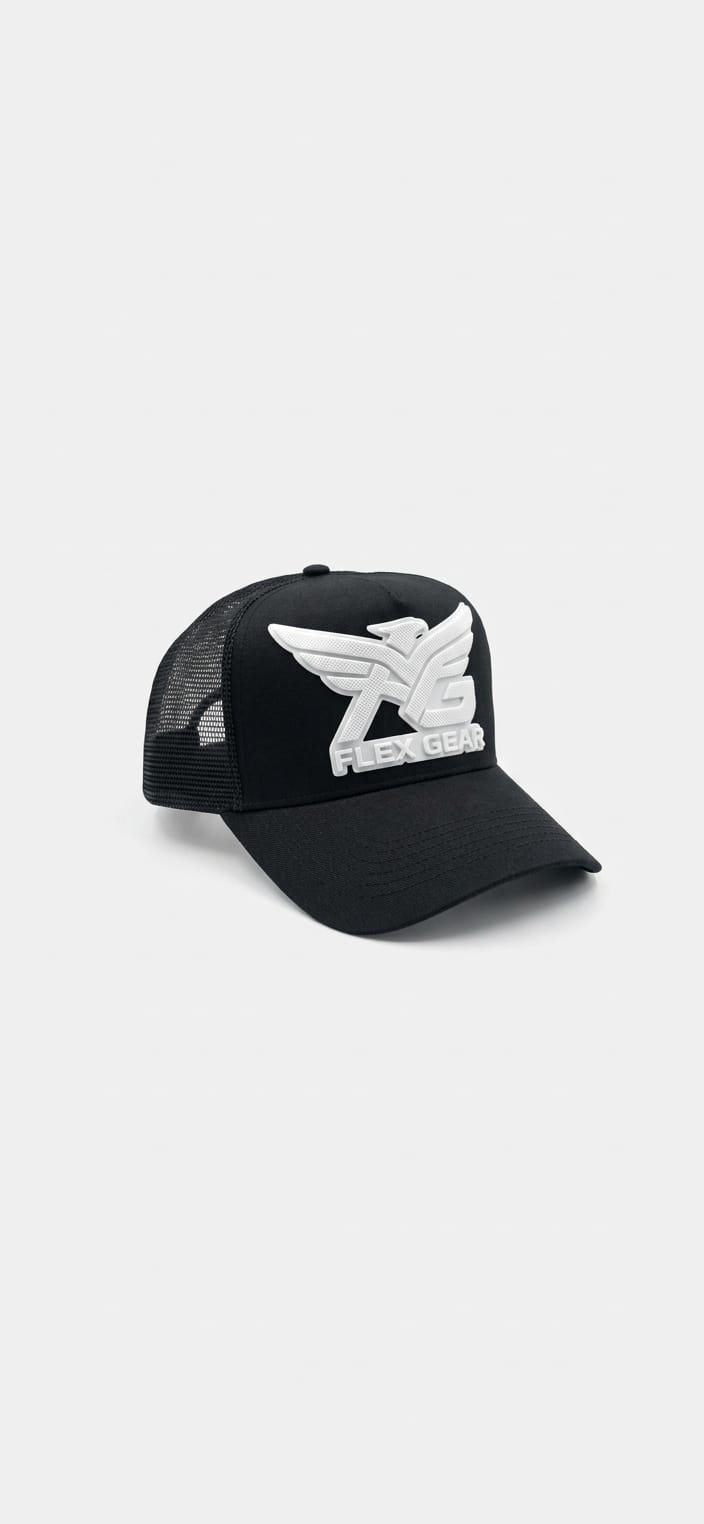 Casquette trucker noire Personnalisable 3D