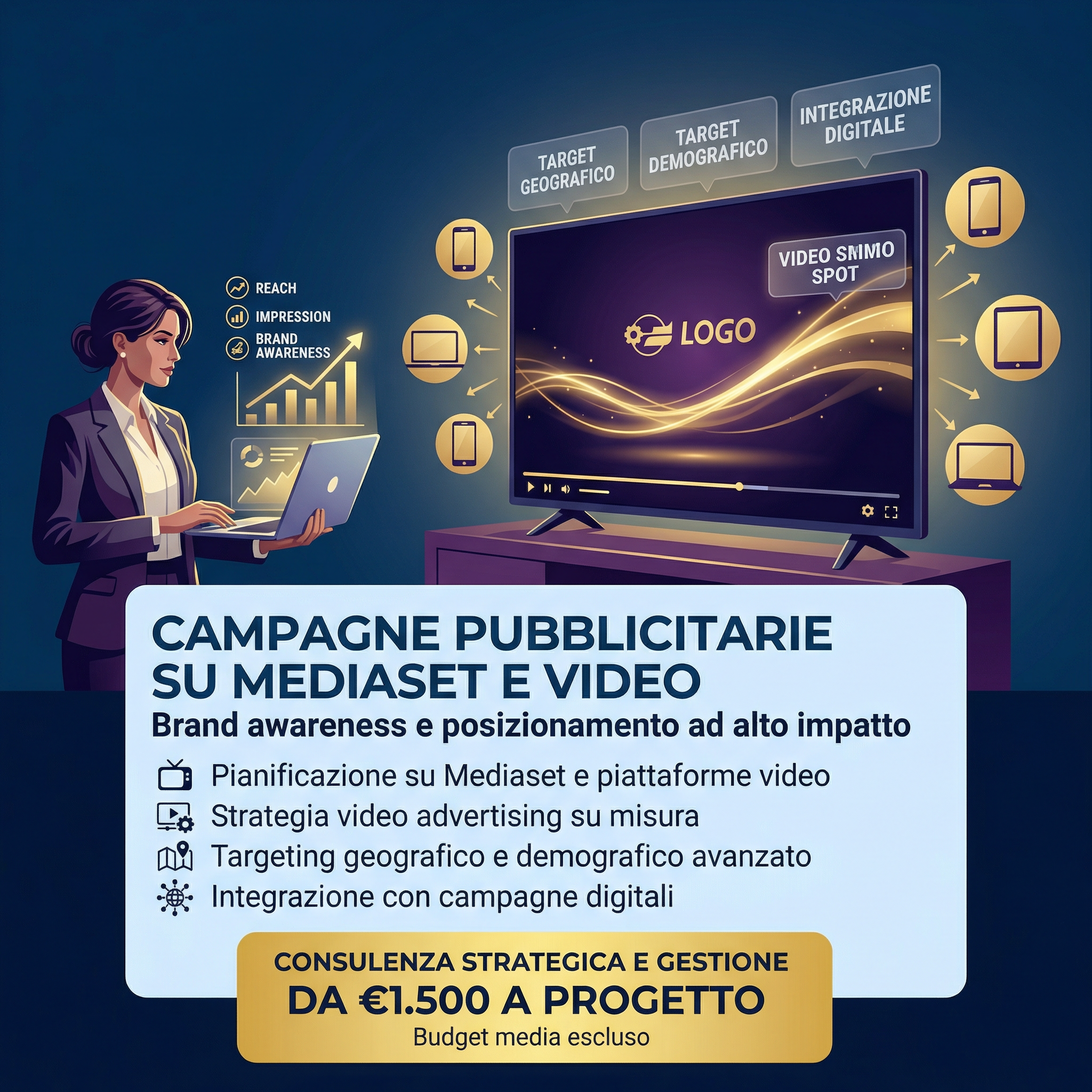 Campagne Pubblicitarie su Mediaset e Piattaforme Video