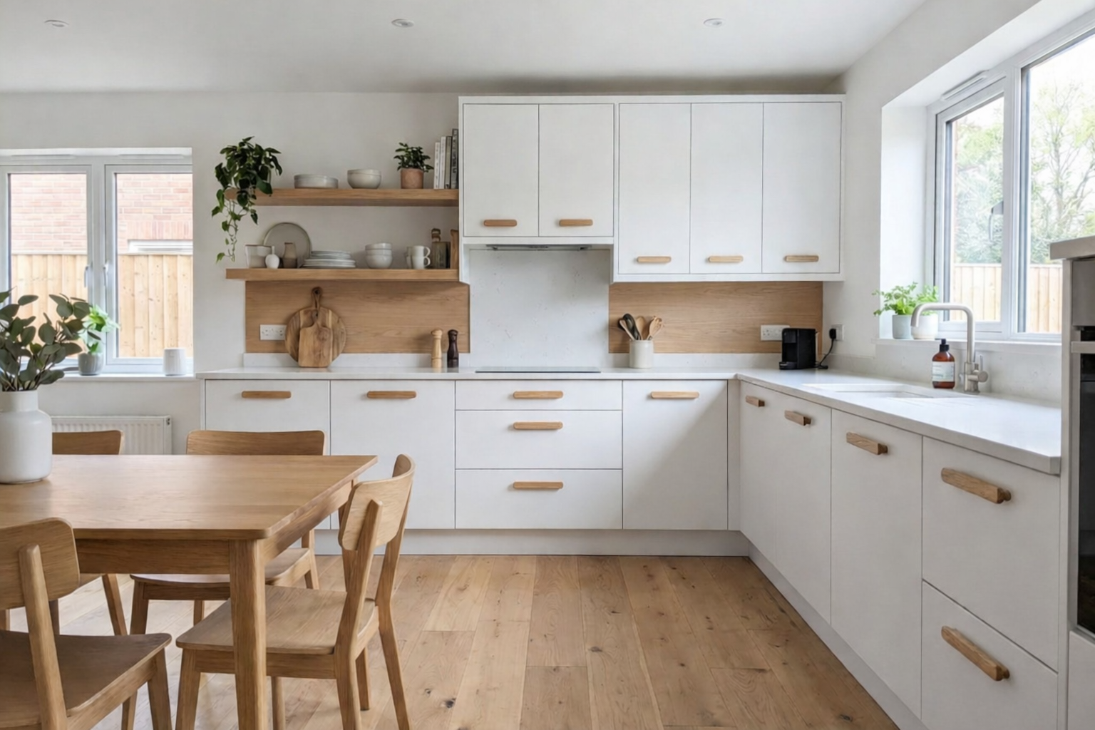 Handmade Solid Oak Cabinet Handles – 160mm Centres – Wooden Drawer Pulls – Scandinavian Kitchen Hardware – Made in UK