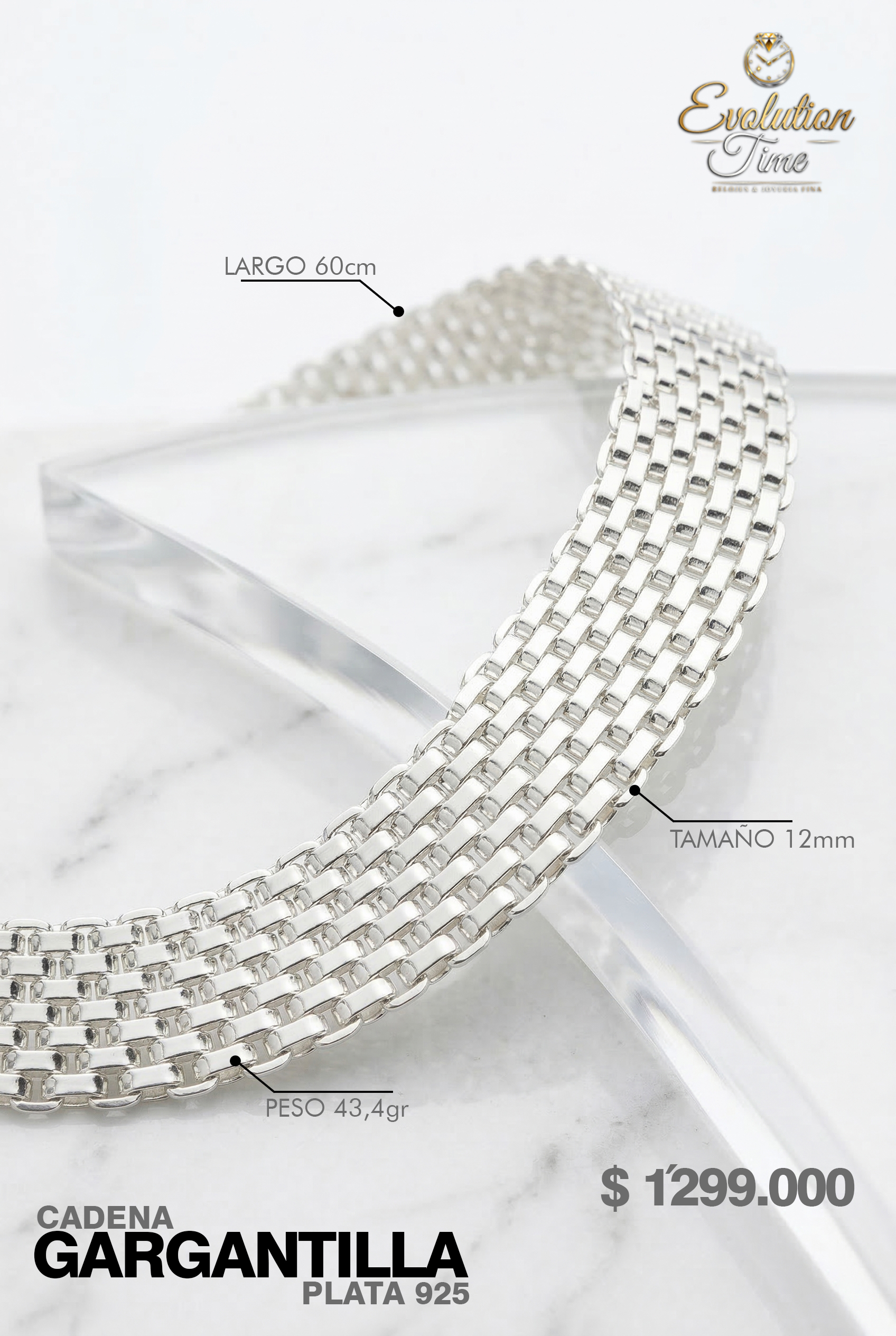 Cadena Gargantilla Plata 925 $1´299