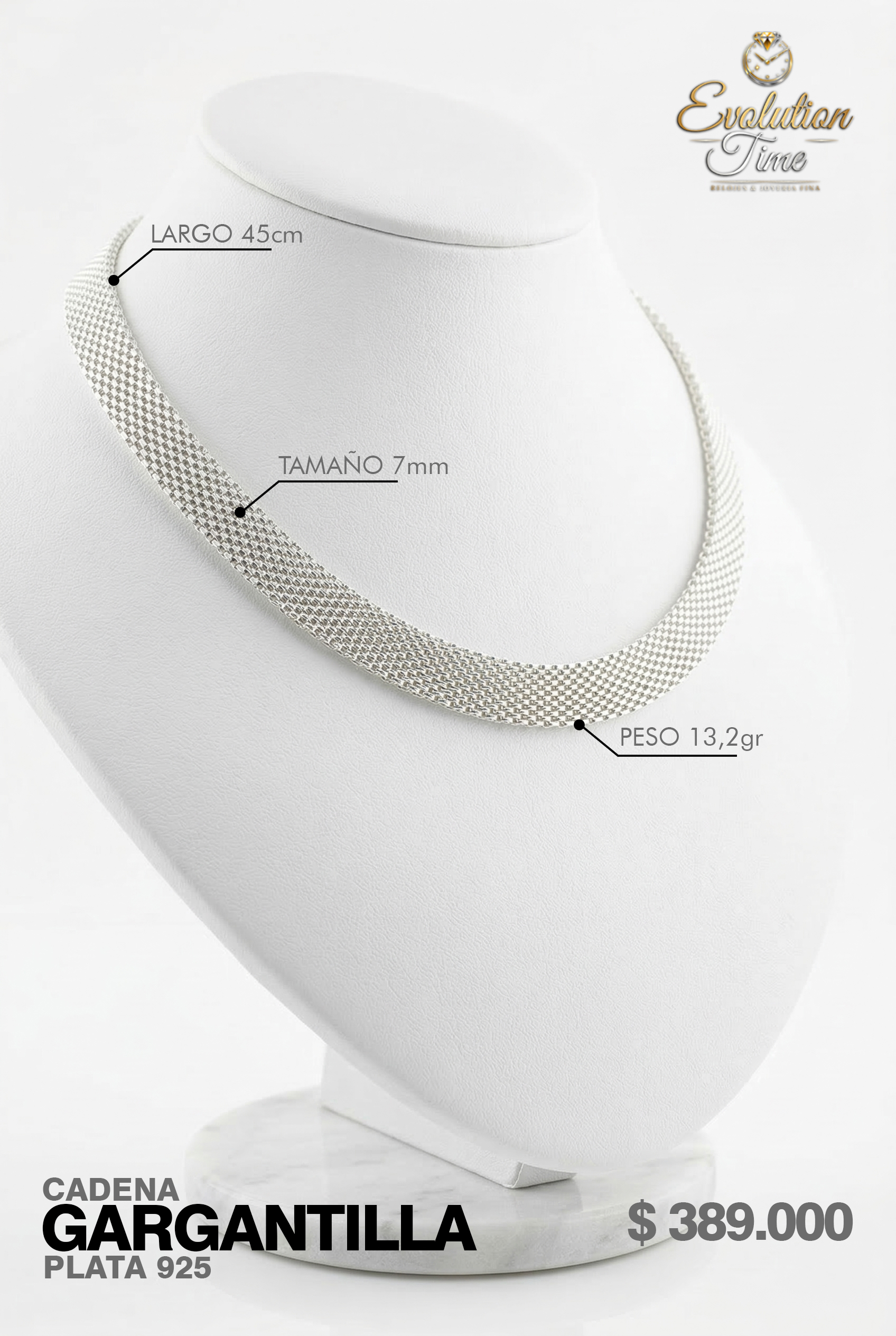 Cadena Gargantilla Plata 925 $389