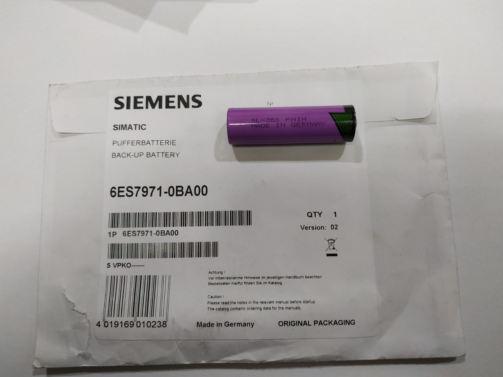 Siemens Simatic Back-Up Battery