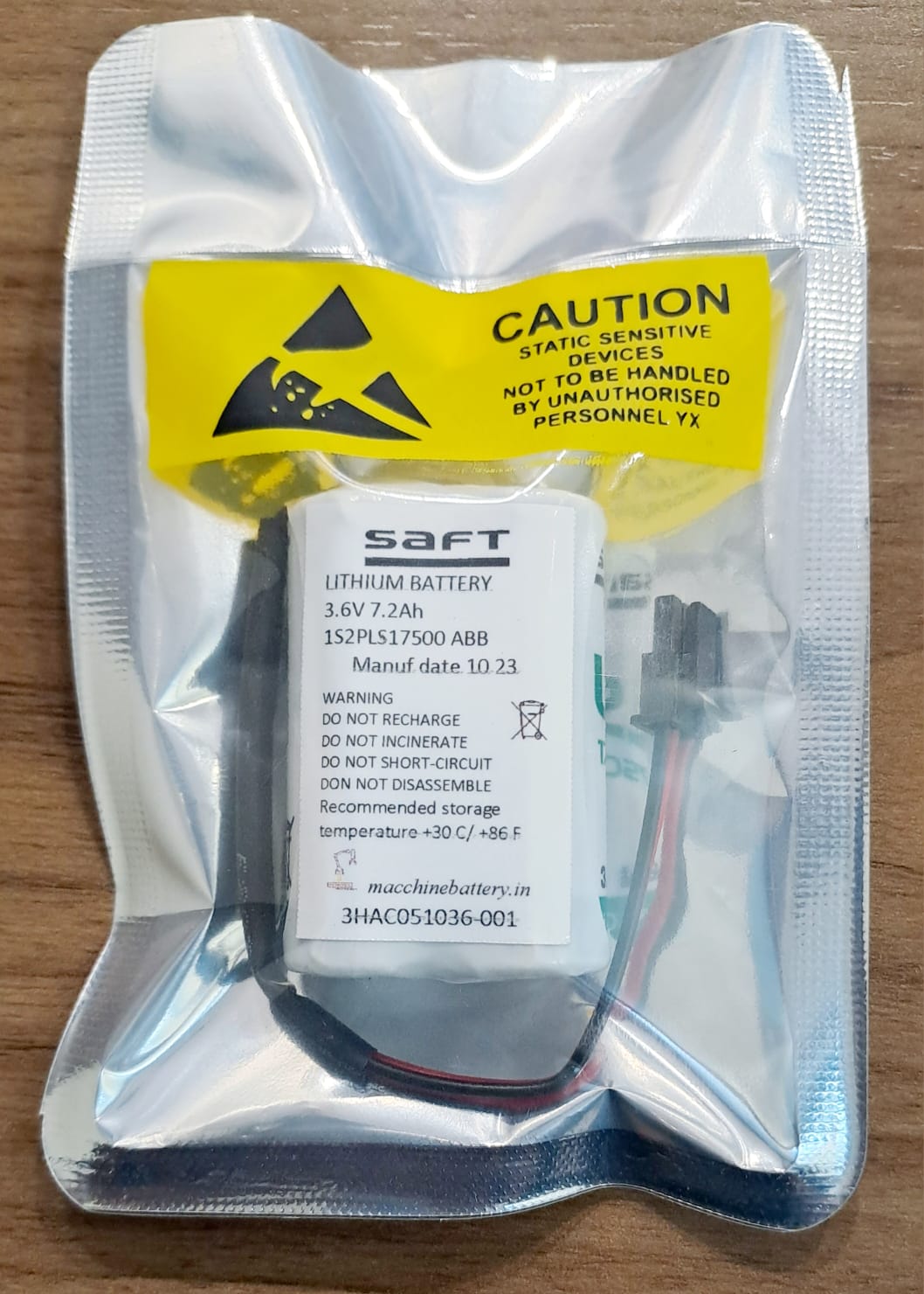 Saft Lithium Battery 3.6V 7.2Ah