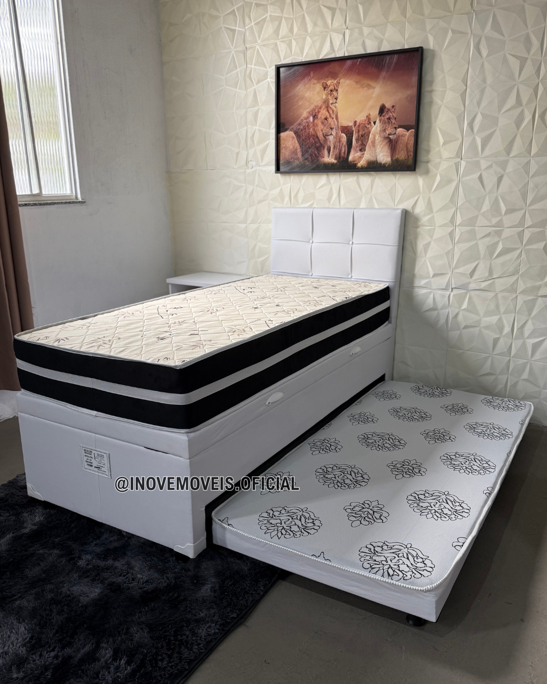 Cama Baú Solteiro com Auxiliar