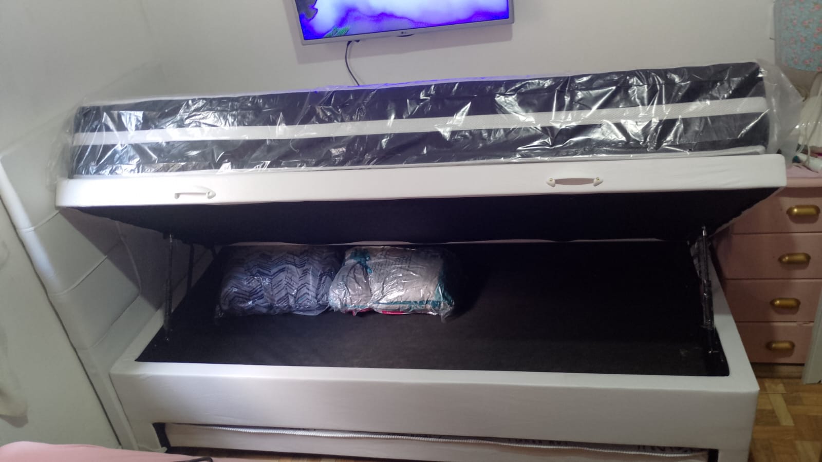 Cama Baú Solteiro com Auxiliar