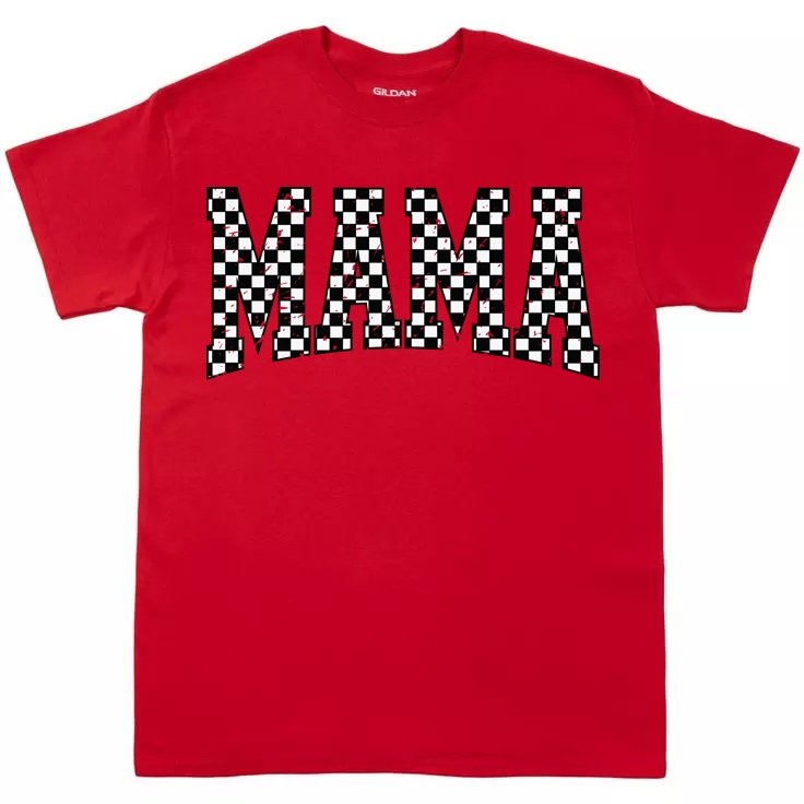 Mama Checkered Flag T-Shirt
