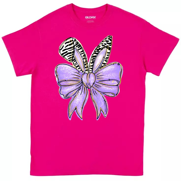 Bunny Ears with Purple Bow T-Shirt