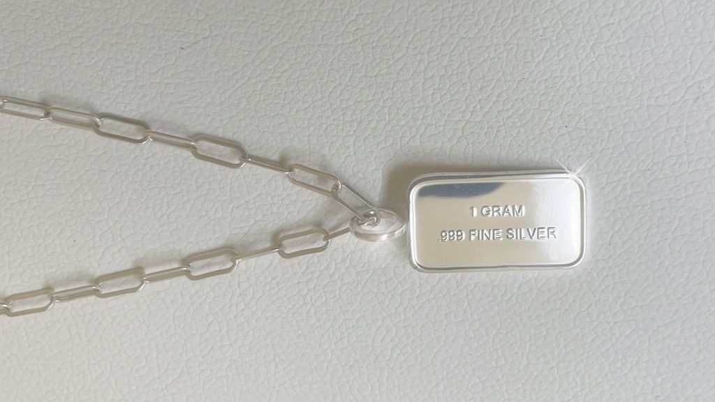 Silver Rose Bullion Pendant/Earring set with Box