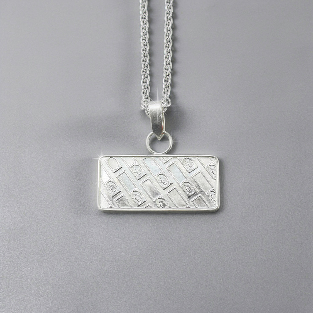 5 Gram Fine Silver Bar Eagle Pendant 