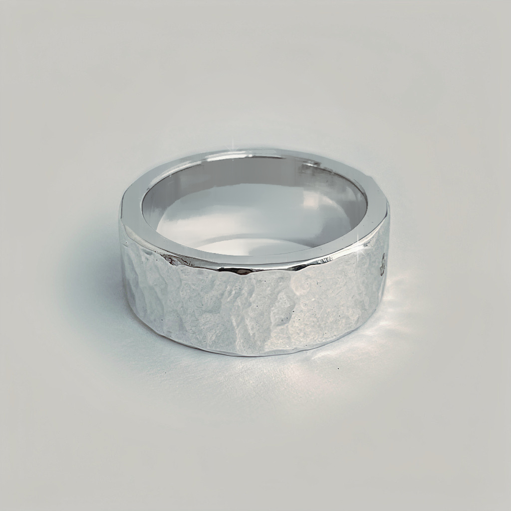 Rustic Hammered Silver Ring