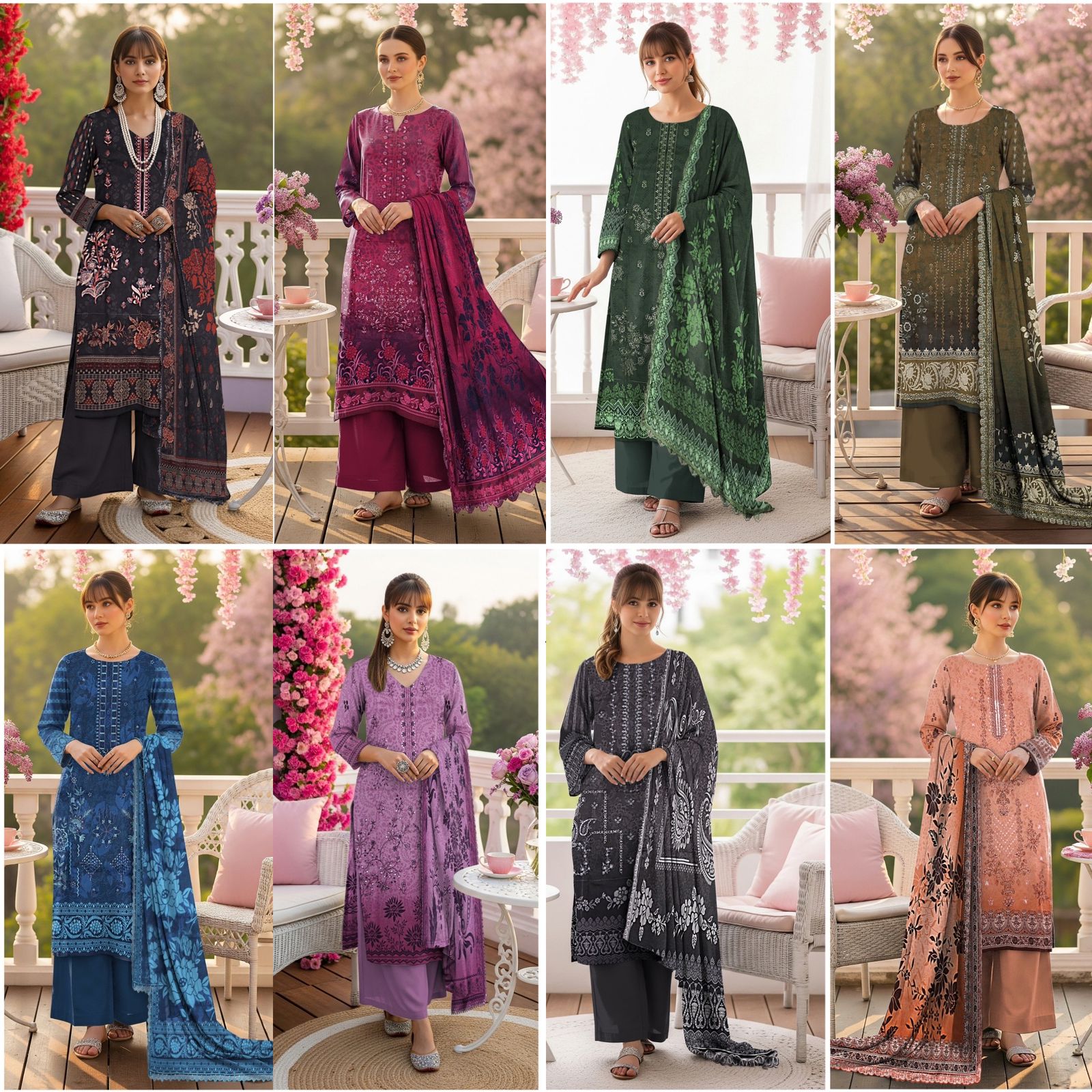 Elegant Printed Lawn Suit Collection in 8 colours