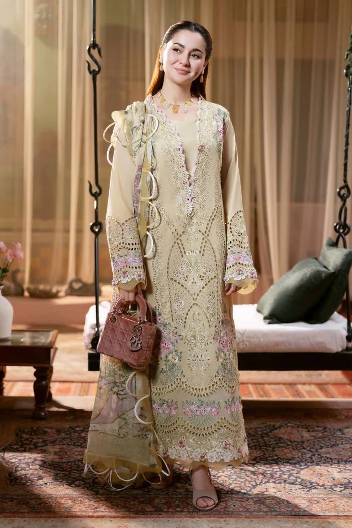 Embroidered Beige Lawn Suit