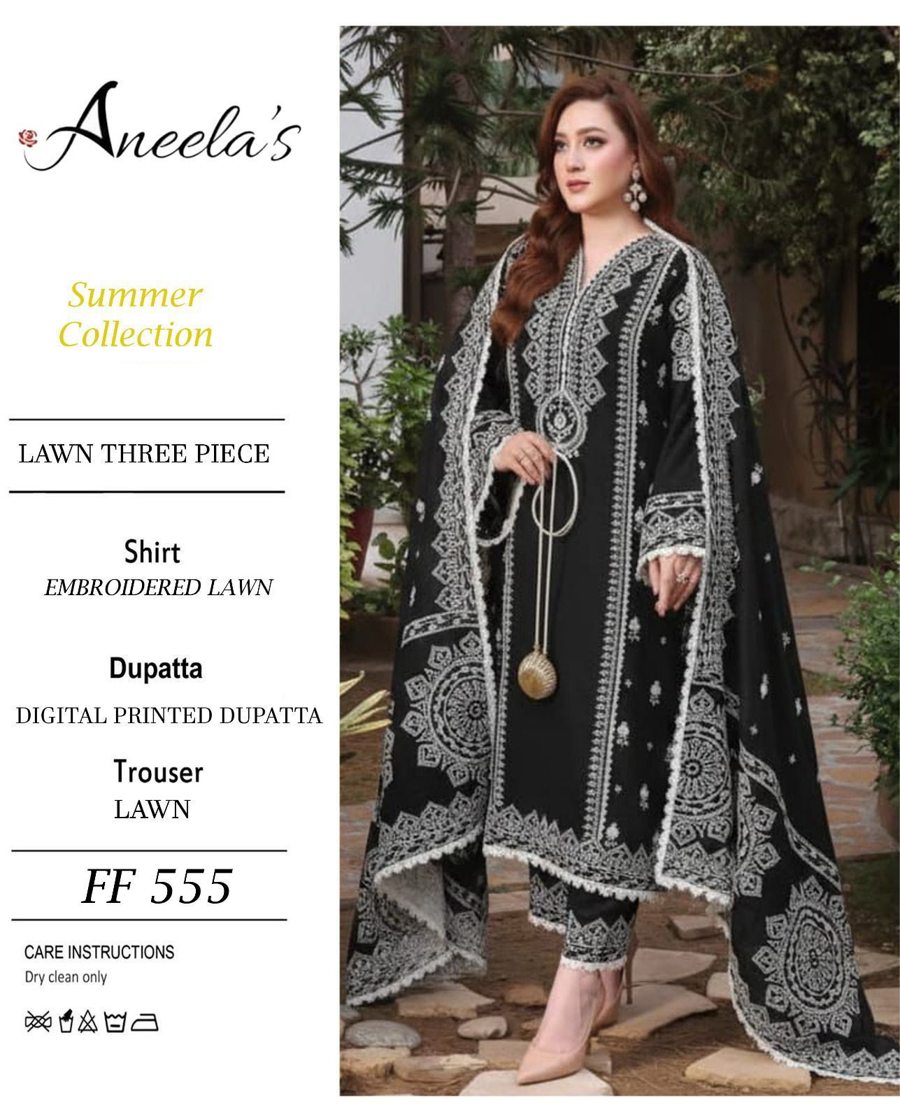 FF 555 Embroidered Lawn Suit