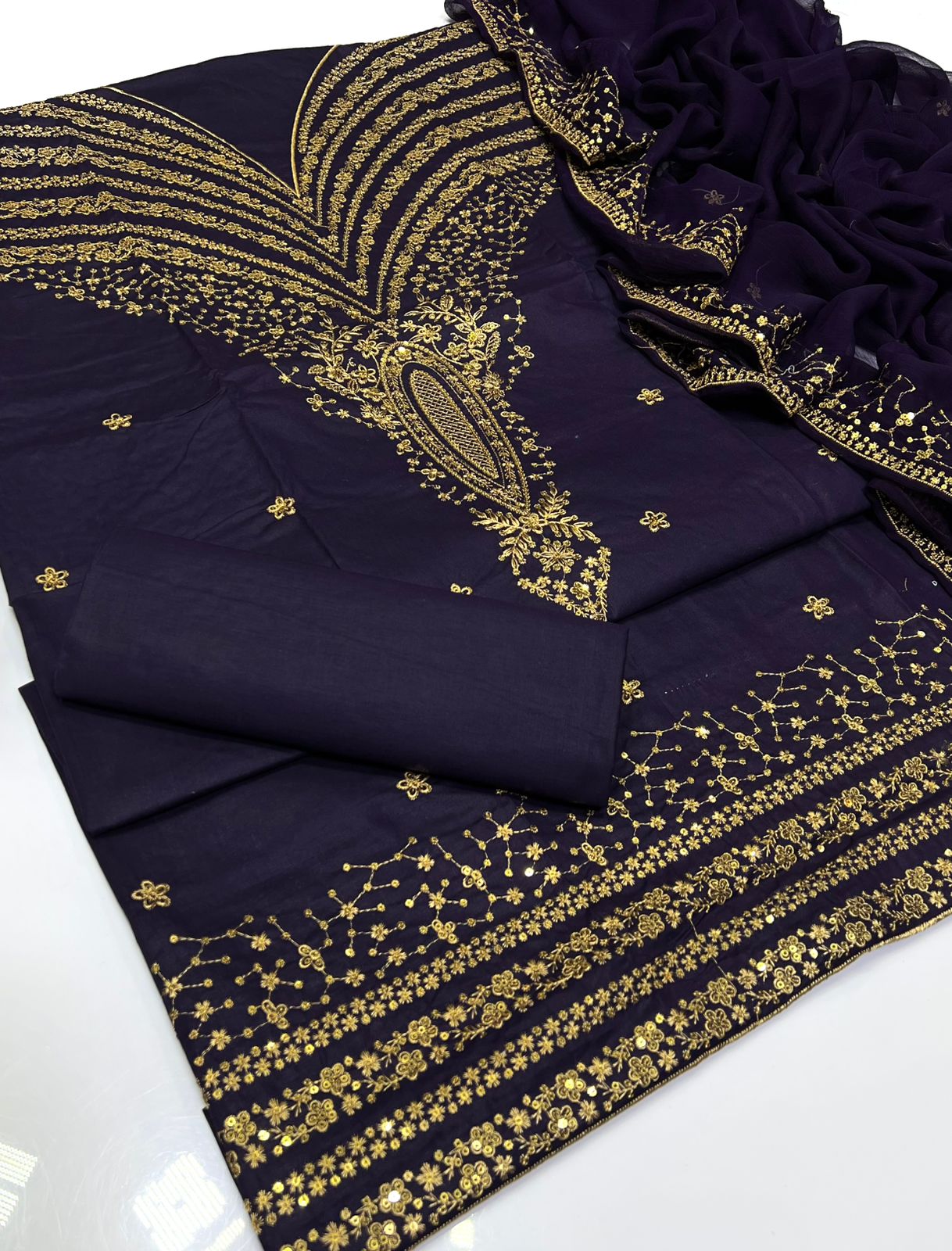 Embroidered Maroon Formal Suit