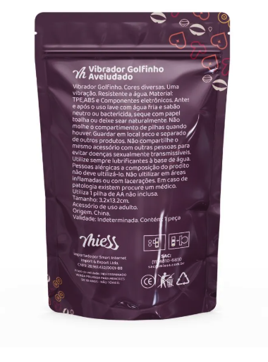 Vibrador Ponto G Aveludado Formato Golfinho - Miess