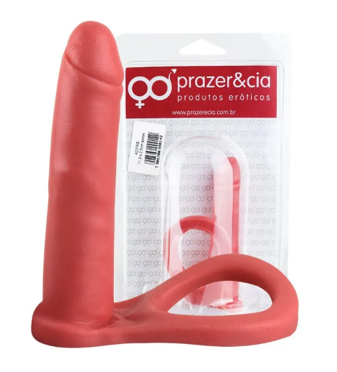 Anel Companheiro Com Pênis Para Dupla Penetração 11,2 X 2,5 Cm Prazer E Cia