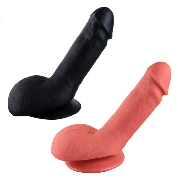 Prótese Maciça Com Glande Saliente E Escroto Realista 11,8 X 3,6 Cm Prazer E