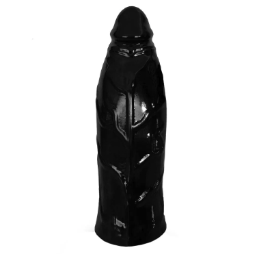 Pênis Zeus Flexível com Ventosa All Black Espelhado Brilhante 31 x 10 cm Adão e Eva