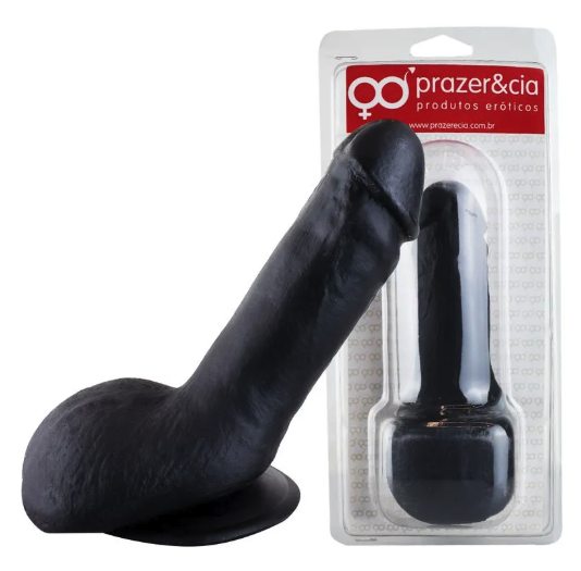 Prótese Maciça Com Glande Saliente E Escroto Realista 11,8 X 3,6 Cm Prazer E