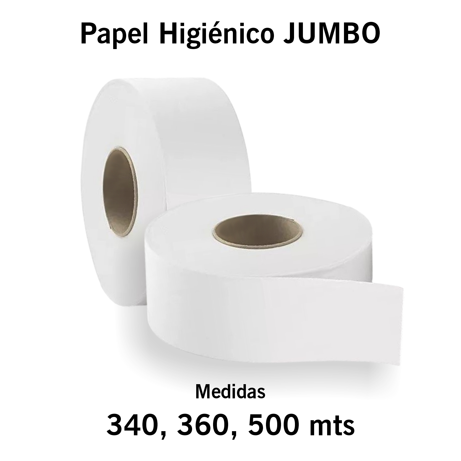 Papel Jumbo con 340, 360 y 500 mts