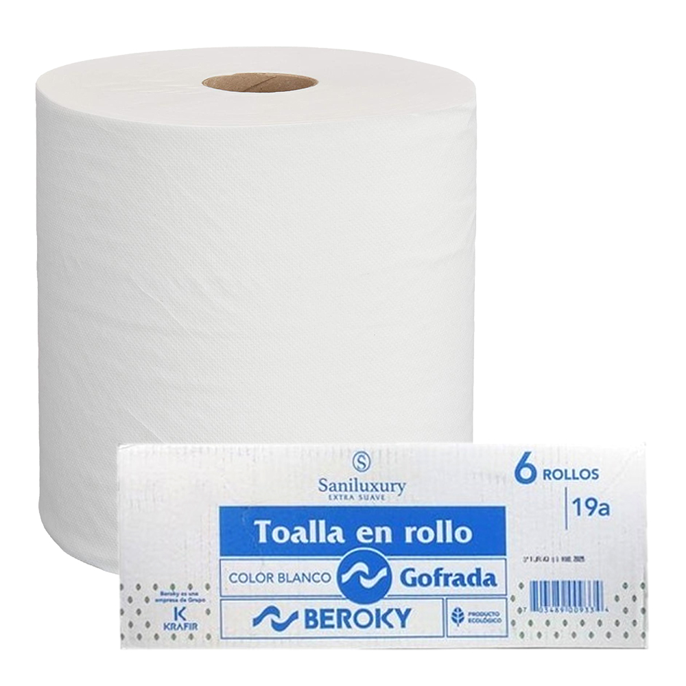 Toalla en Rollo Saniluxury con 6 rollos 160 mts
