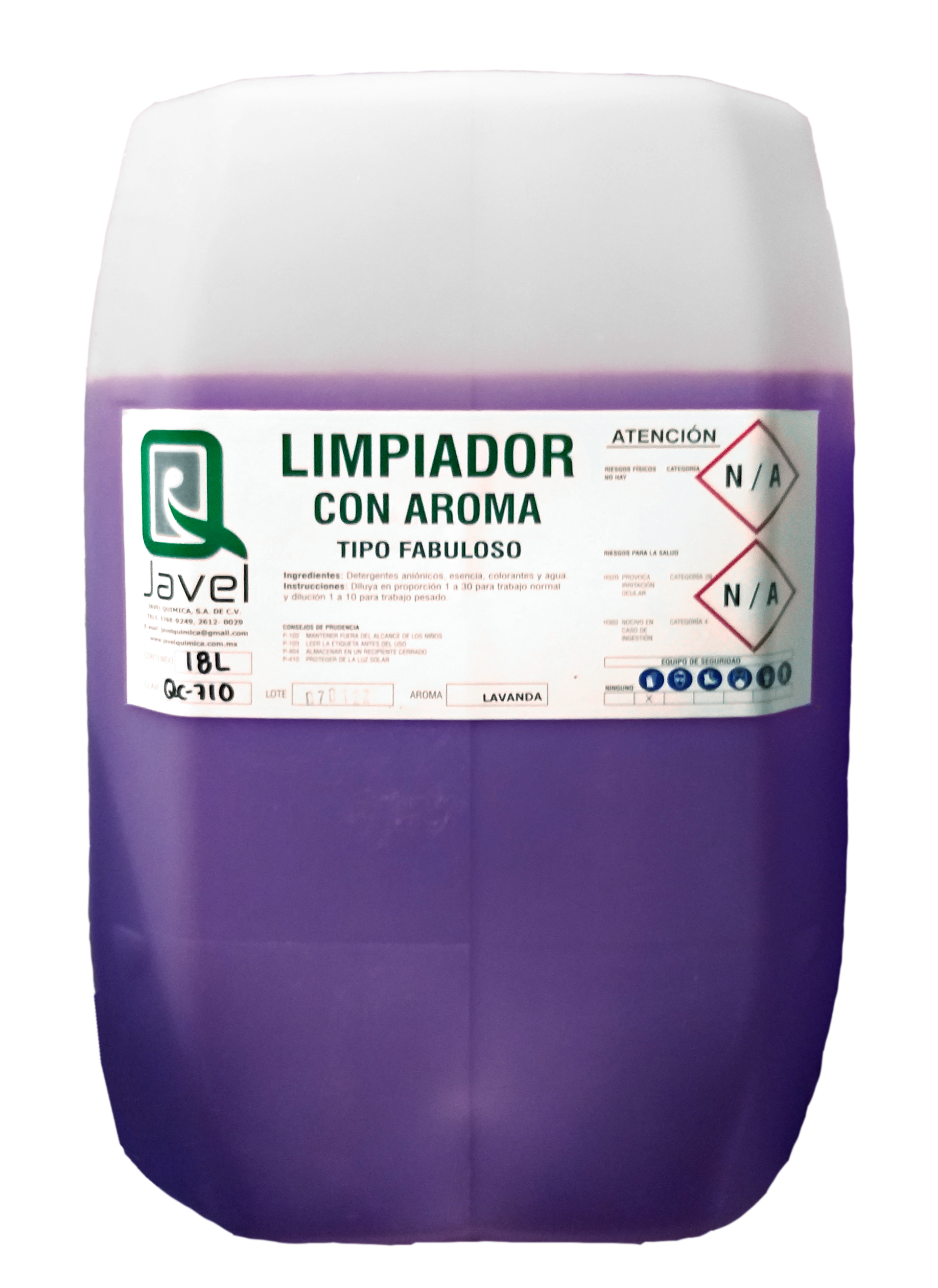 Limpiador tipo Fabuloso con 4 y 18 Lts (Lavanda, Mar fresco, Limón)